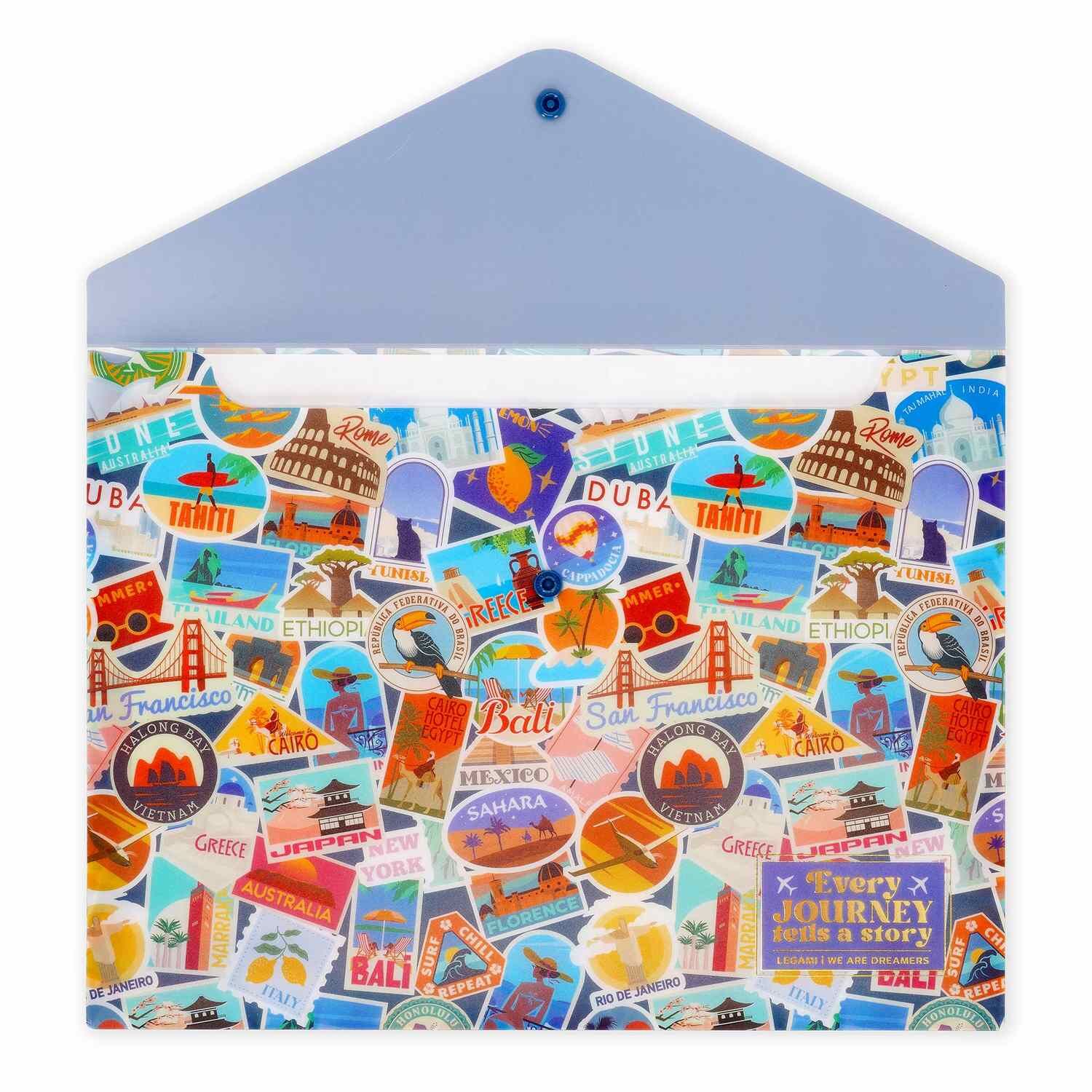 Legami Dokumentenmappe - FOLD & ORDER - TRAVEL - STICKERS