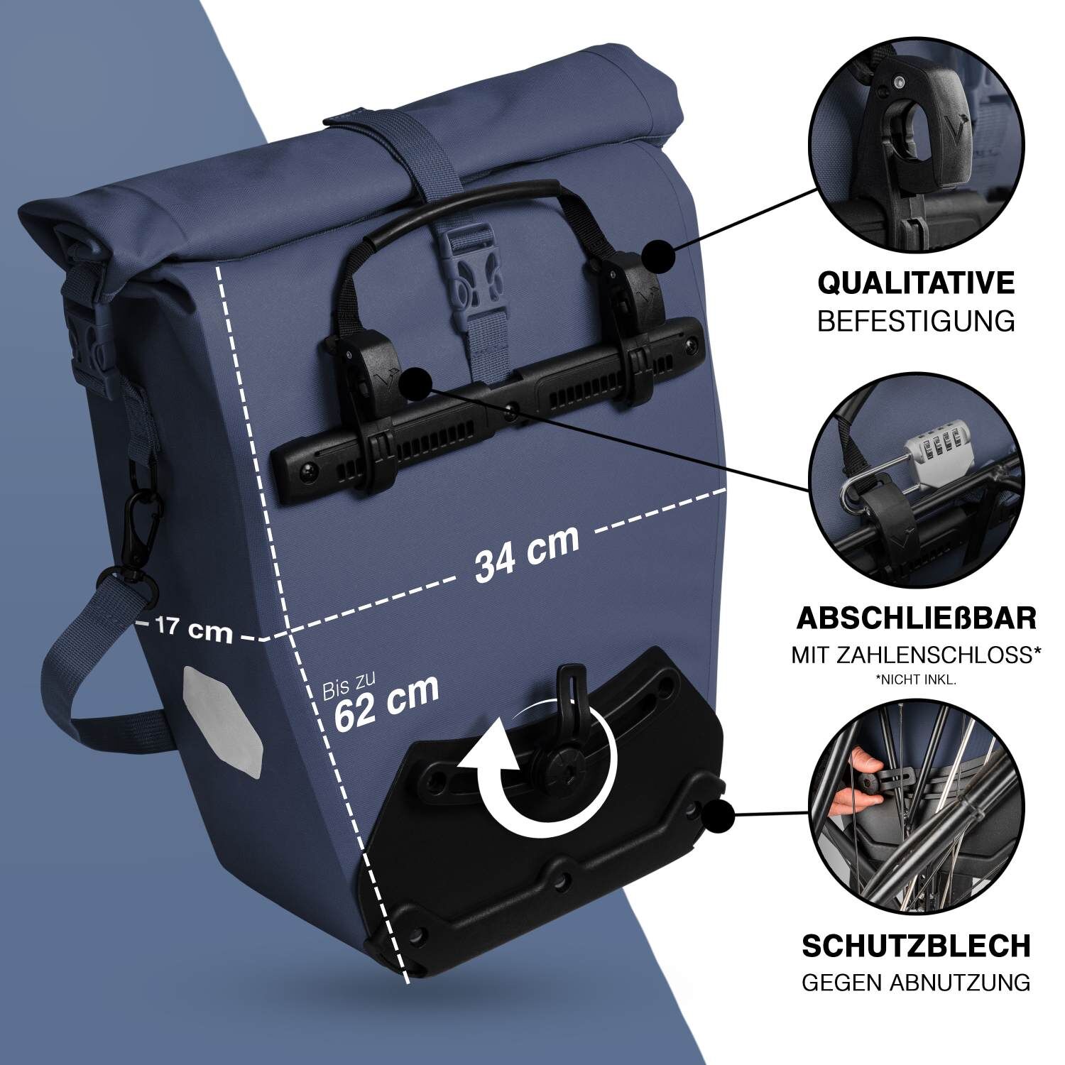 Valkental ValkOcean Fahrradtasche - Meeresblau