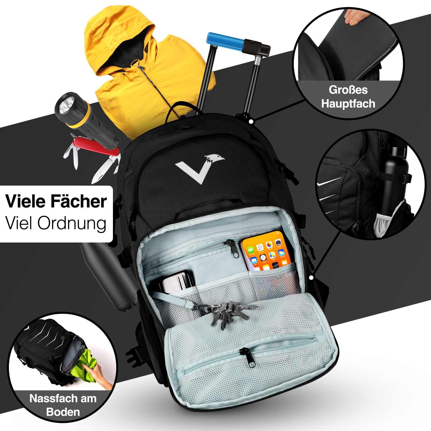 Valkental Explorer V22 Rucksack - Schwarz