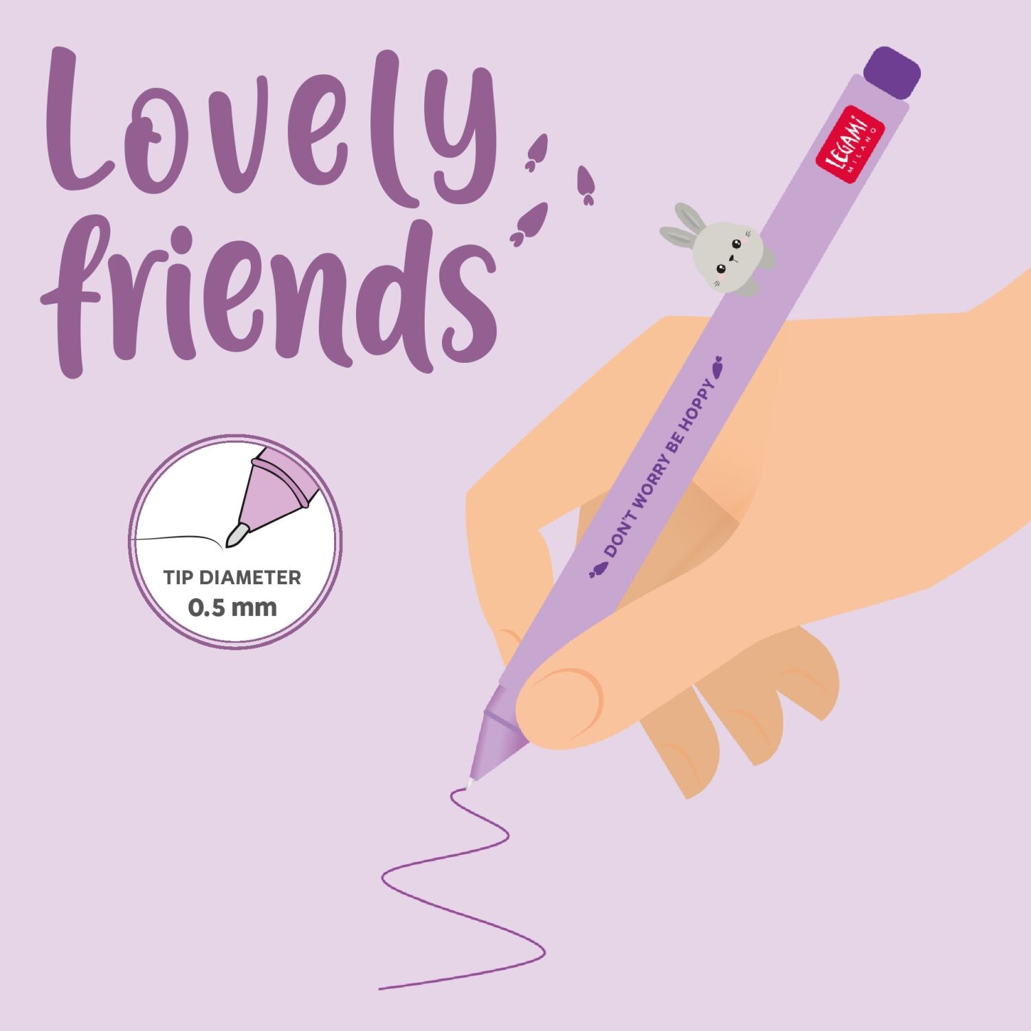 Legami Gelstift mit Tierdeko - LOVELY FRIENDS - BUNNY