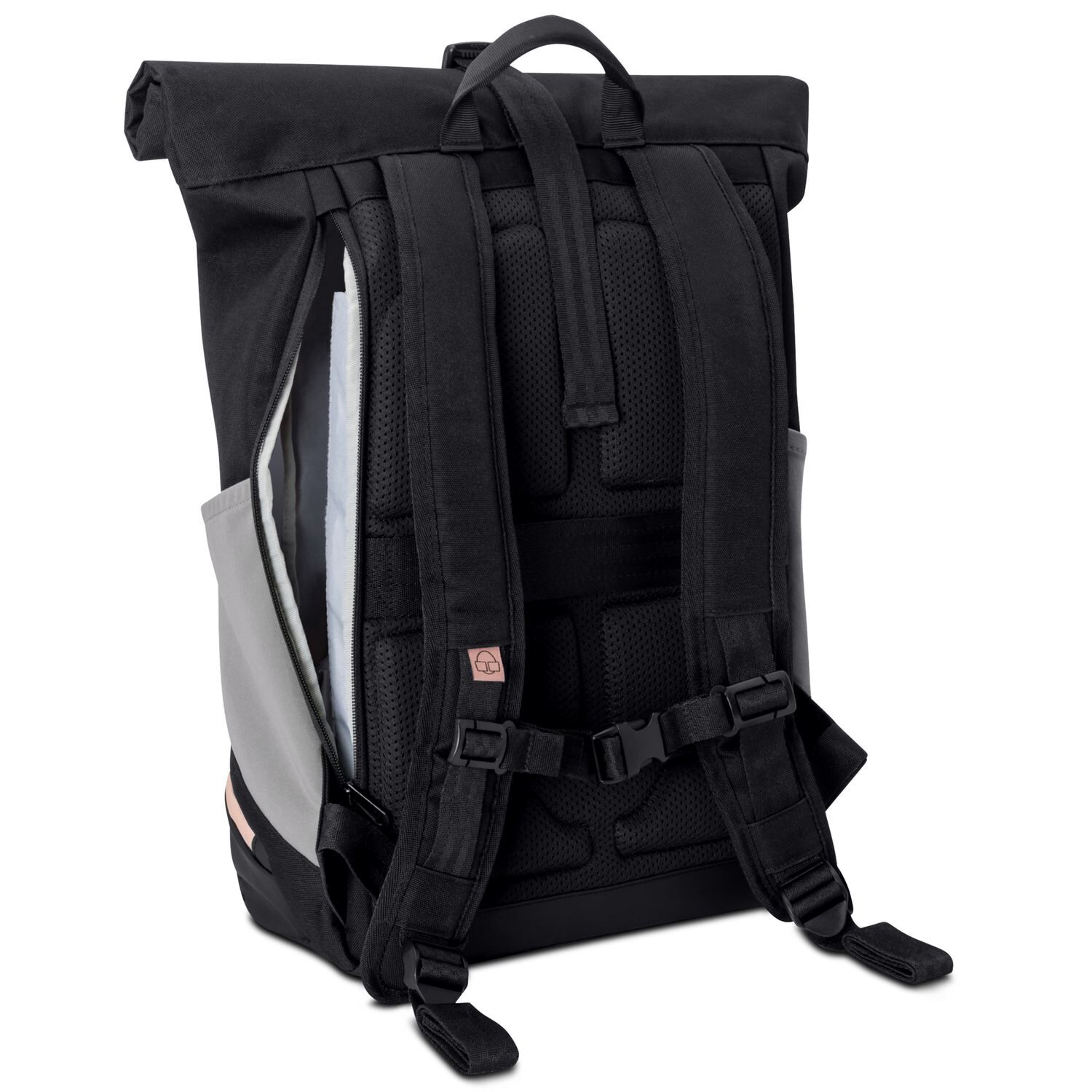 Johnny Urban Rolltop Rucksack Allen Medium Black-Rose