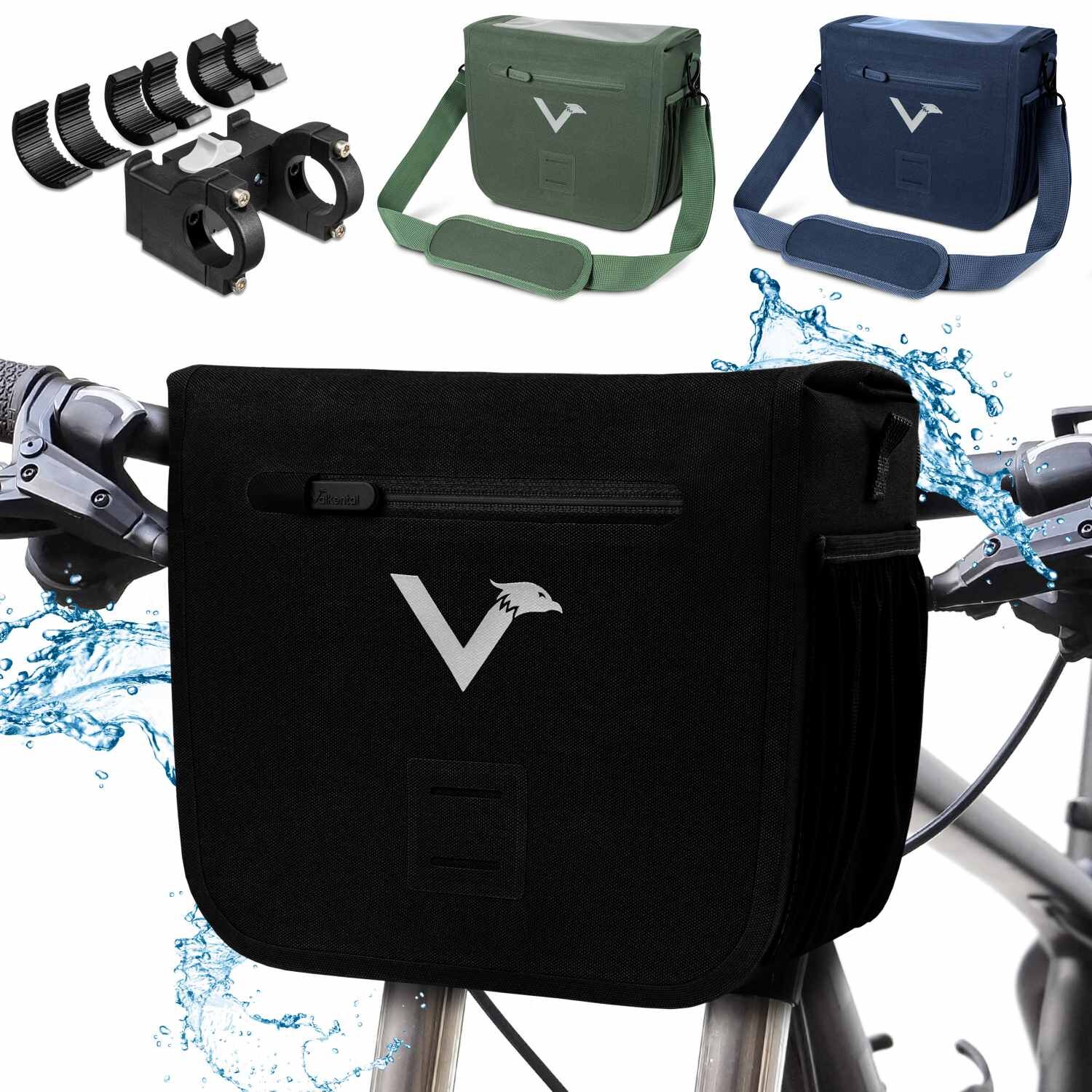 Valkental Front Pack Fahrradtasche - Schwarz