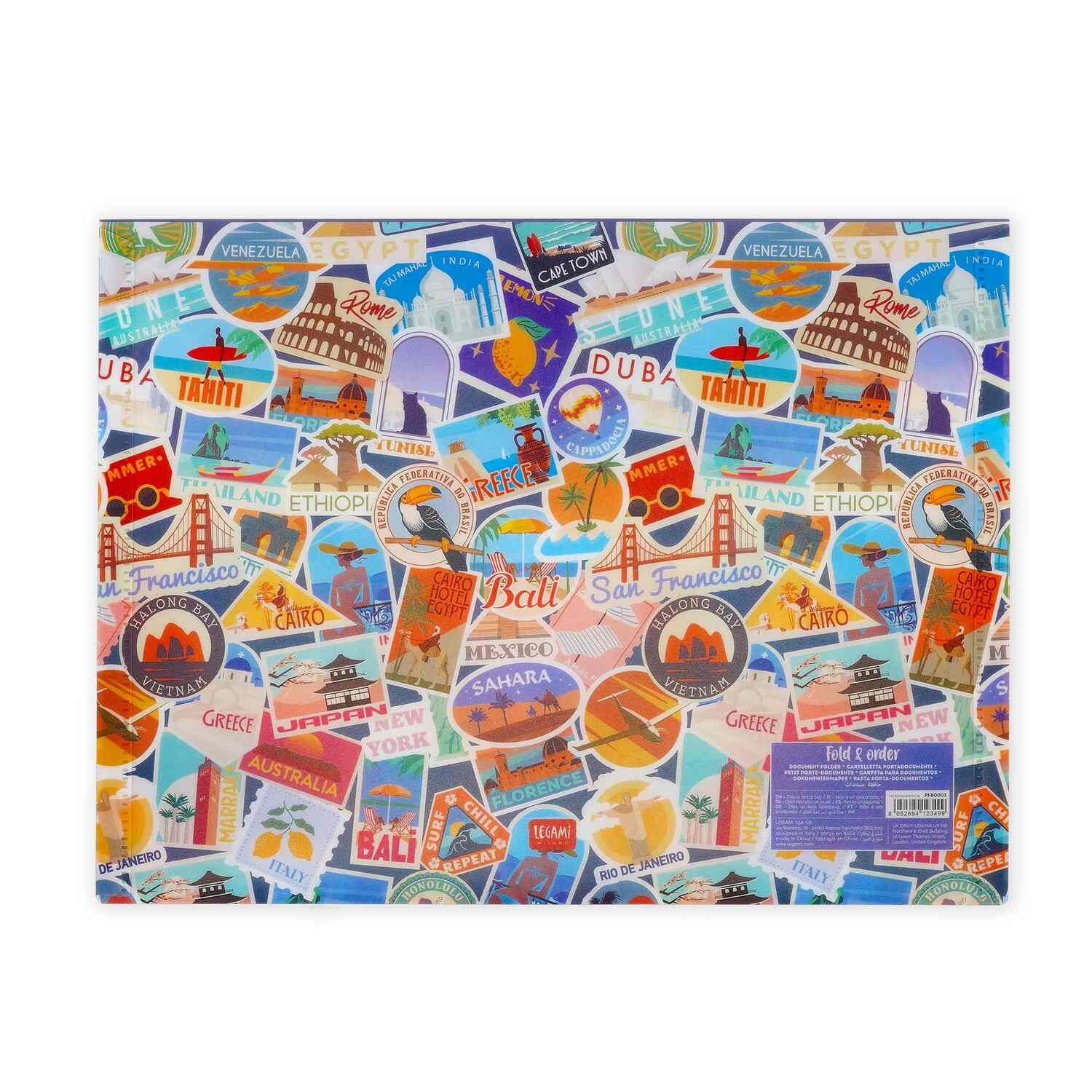 Legami Dokumentenmappe - FOLD & ORDER - TRAVEL - STICKERS
