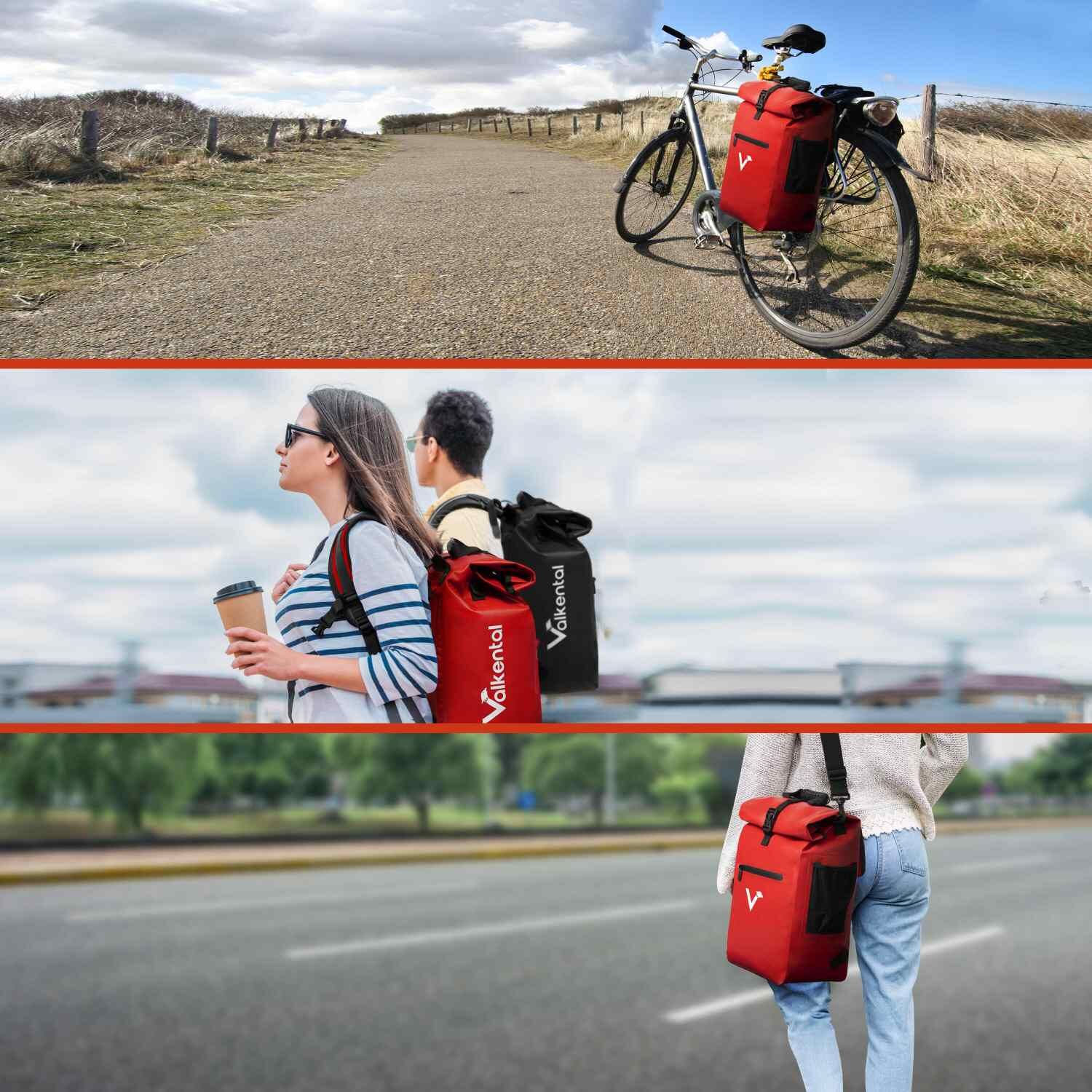Valkental ValkOne 3in1 Fahrradtasche - Rot