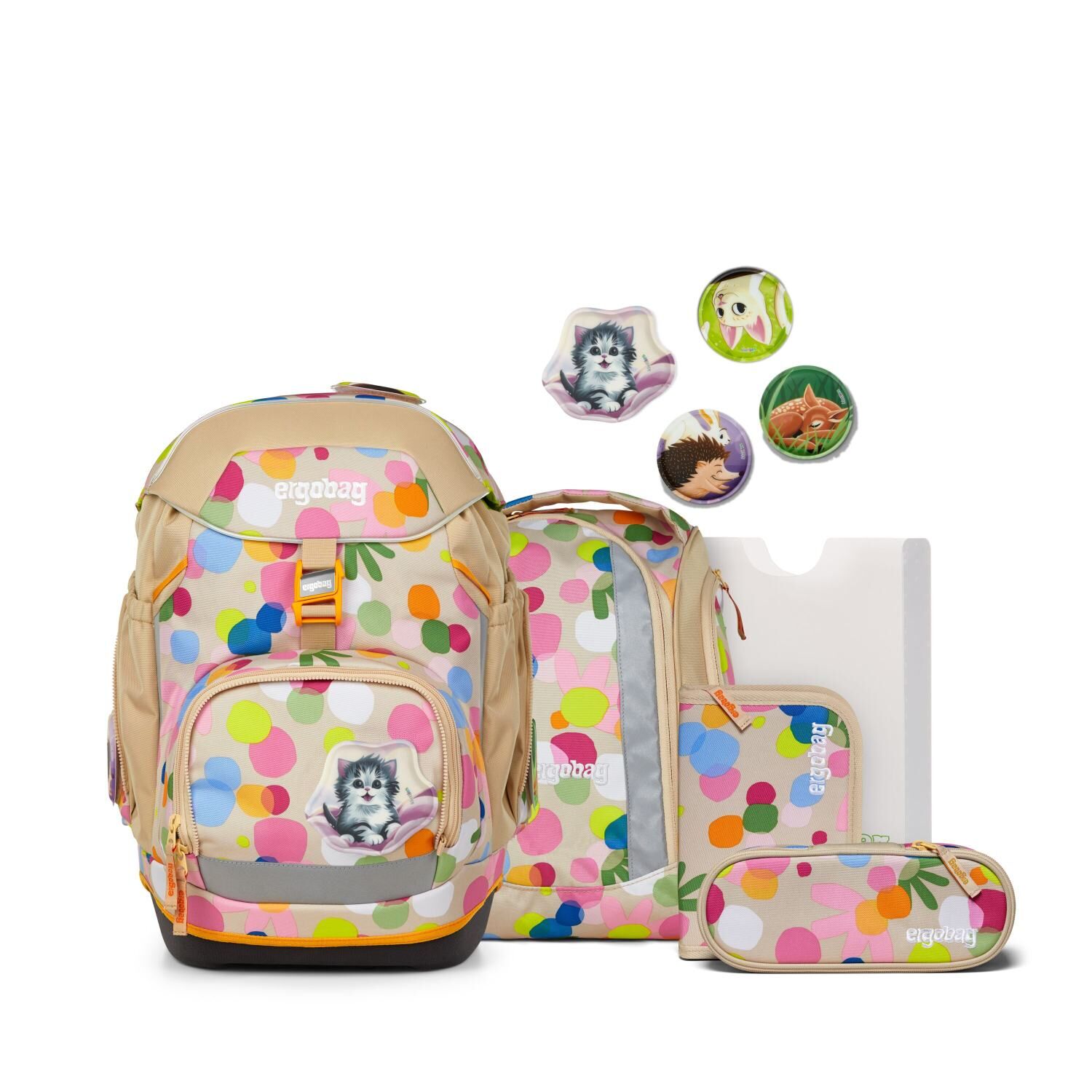 ergobag pack Schulrucksack-Set Flower PowBär