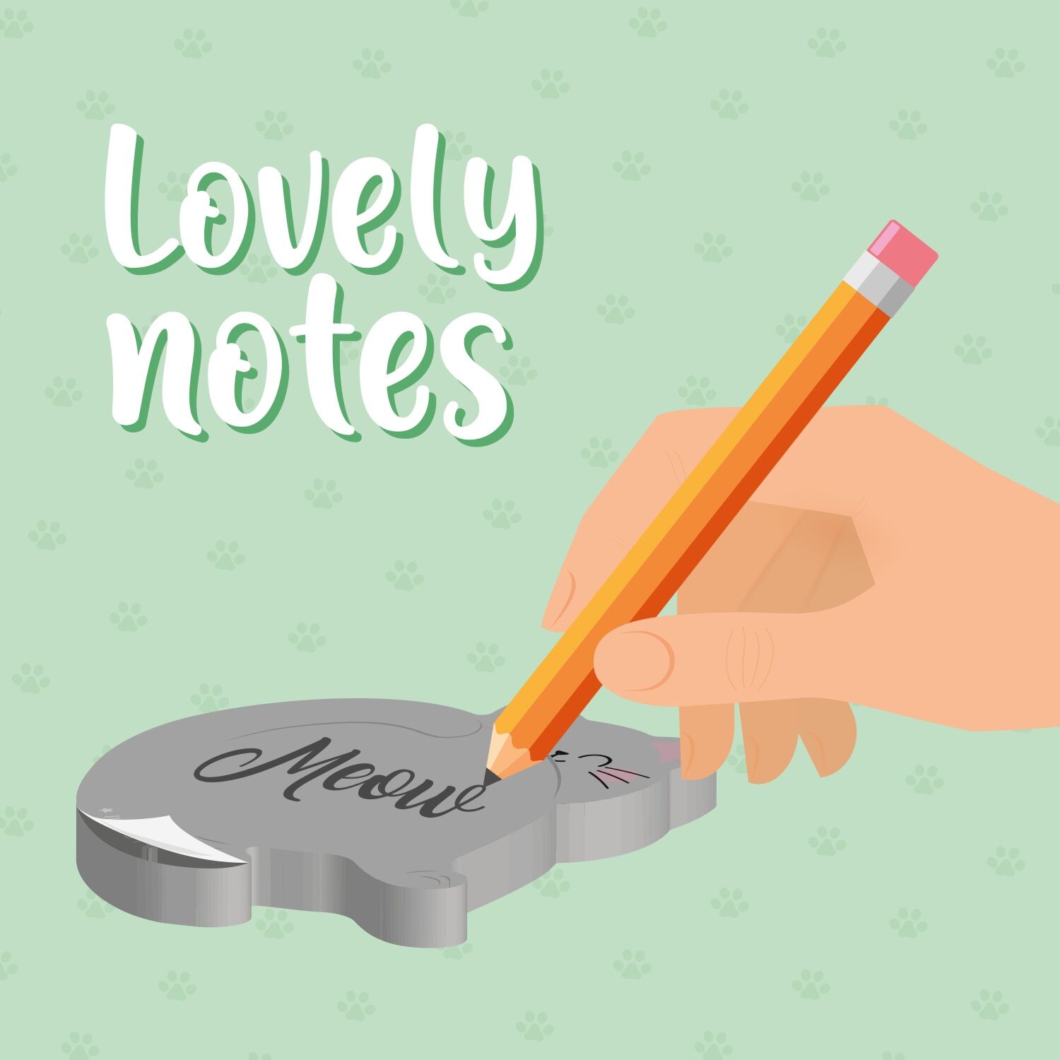 Legami Klebezettel Notizblock - Lovely Notes - Kätzchen