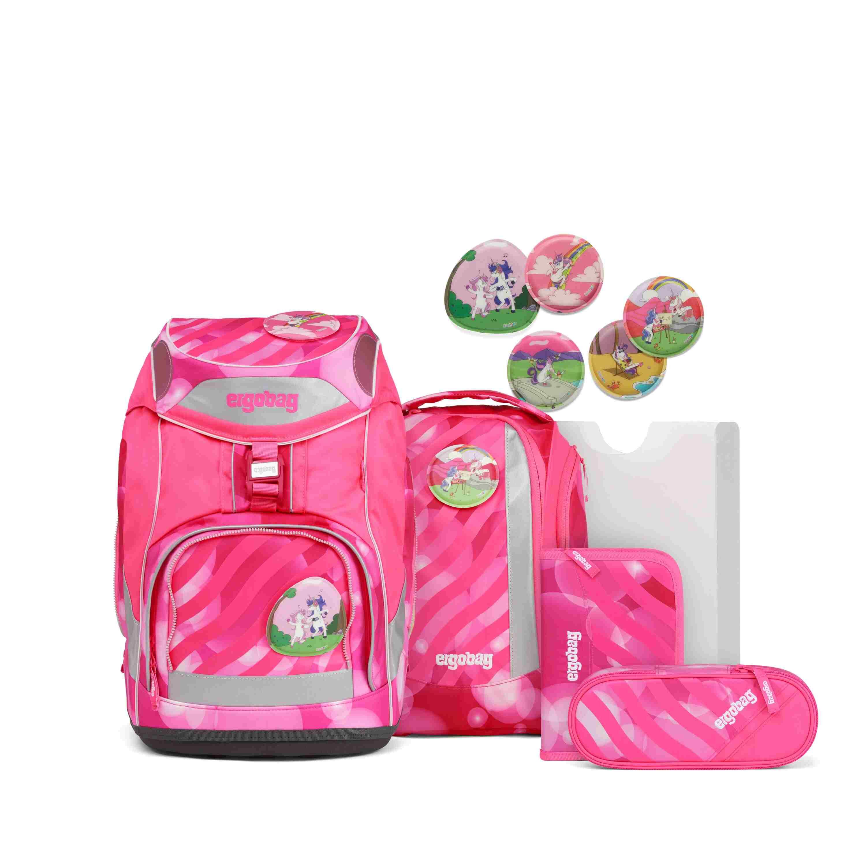 ergobag pack Schulrucksack-Set KuntBärbuntes Einhorn