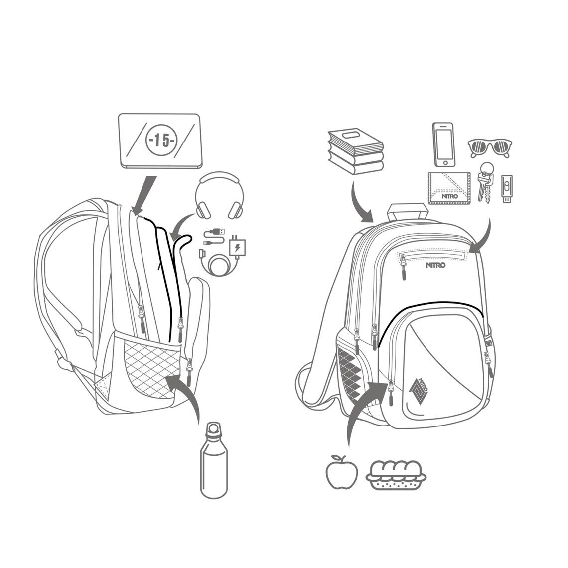 Nitro Rucksack STASH 29 BLACK ROSE multi