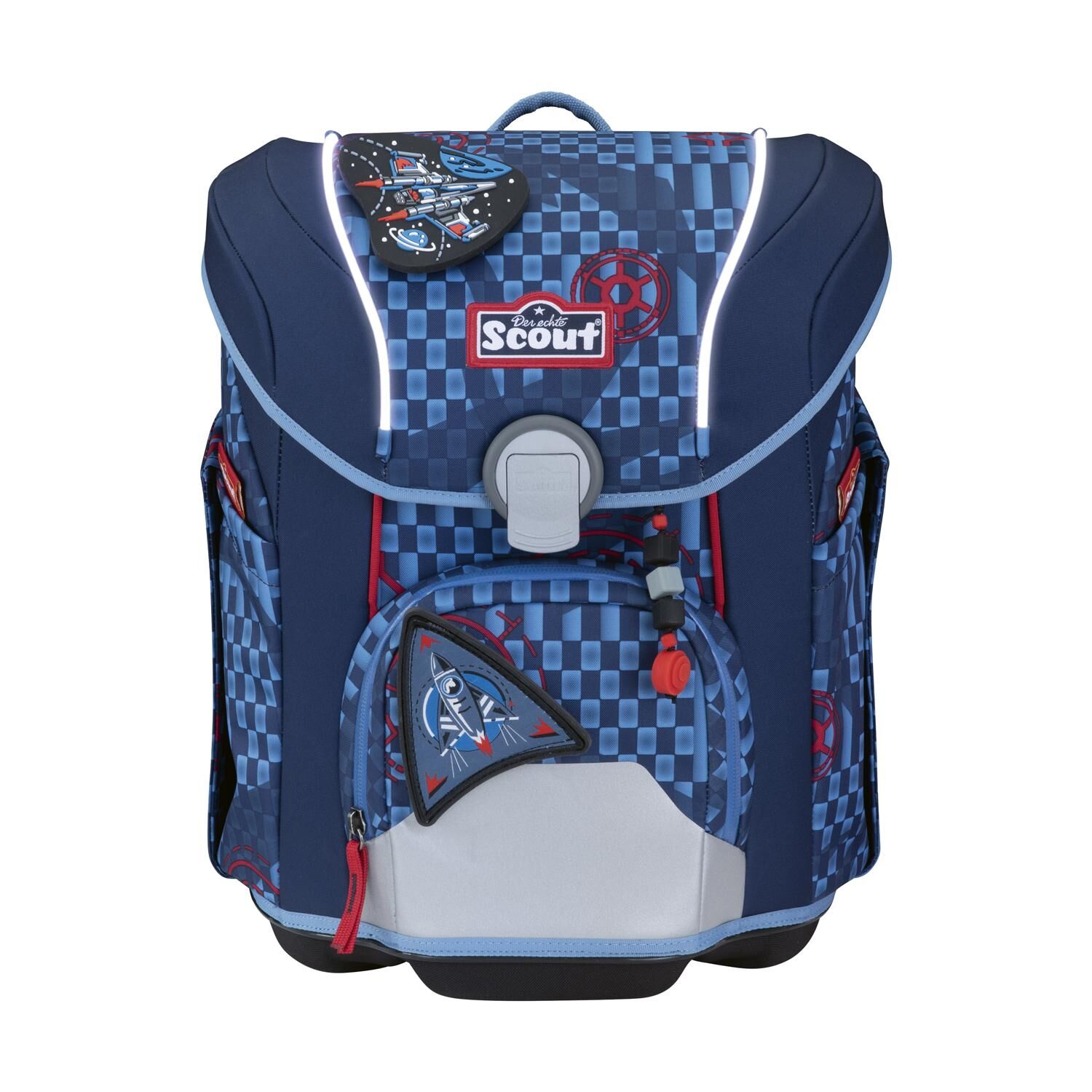 Scout Micro Schulranzen-Set 4 teilig Safety Light Space Explorer