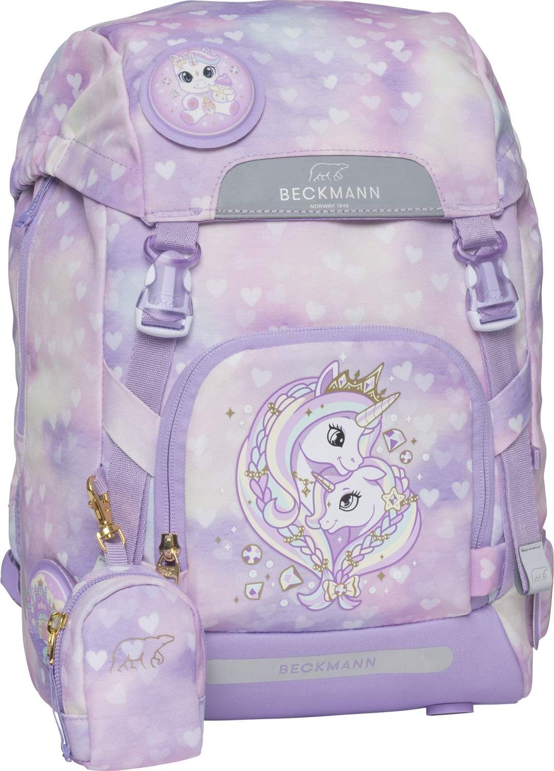 Beckmann Schulranzenset Classic 22 - 6-Tlg. Set Unicorn Princess Purple