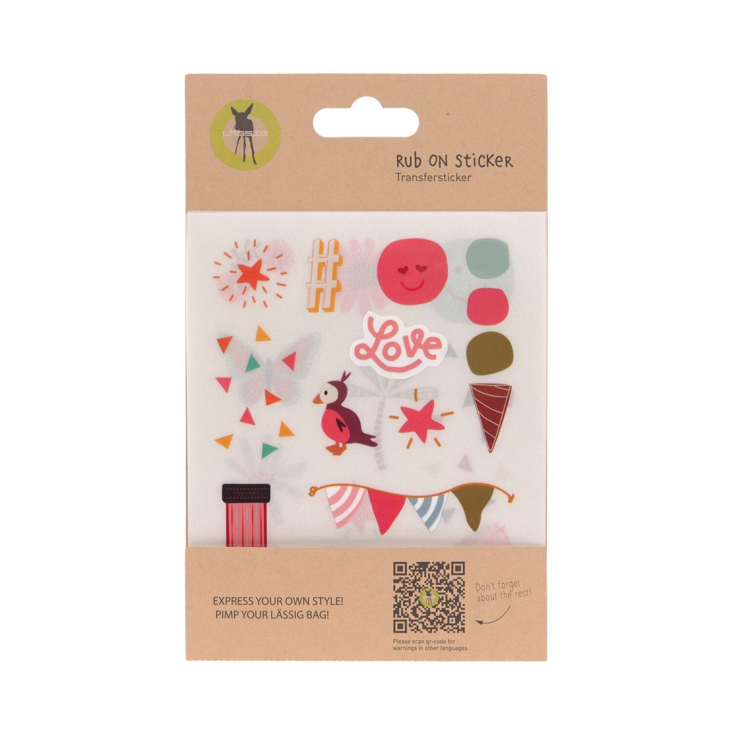 Lässig Transfer Sticker (3 Stk) - Rub on, Happy