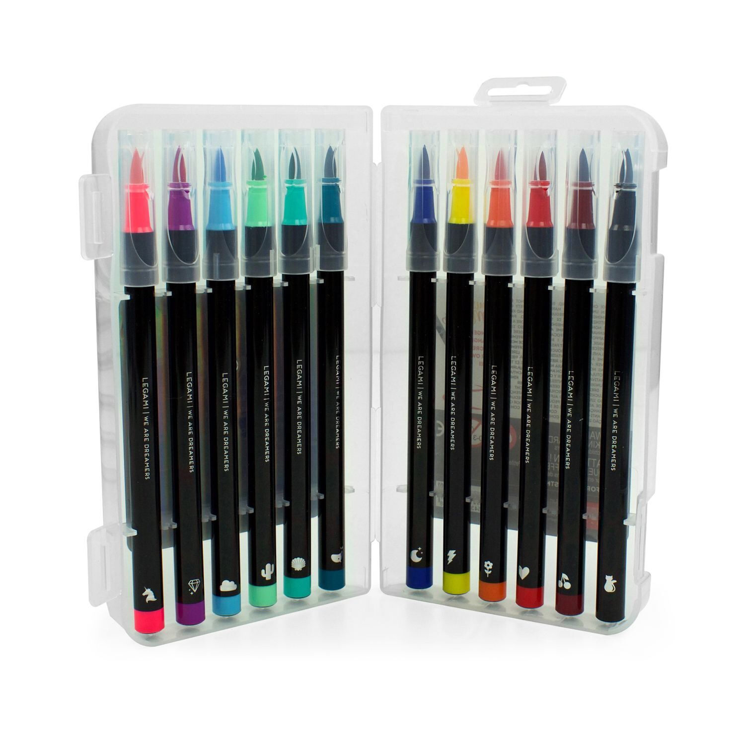 Legami Pinselstifte 12er Set - BRUSH MARKERS - BRIGHT COLOURS