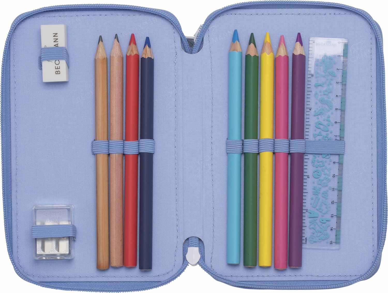 Beckmann 3-Fächrige Federmappe Unicorn Princess Ice Blue