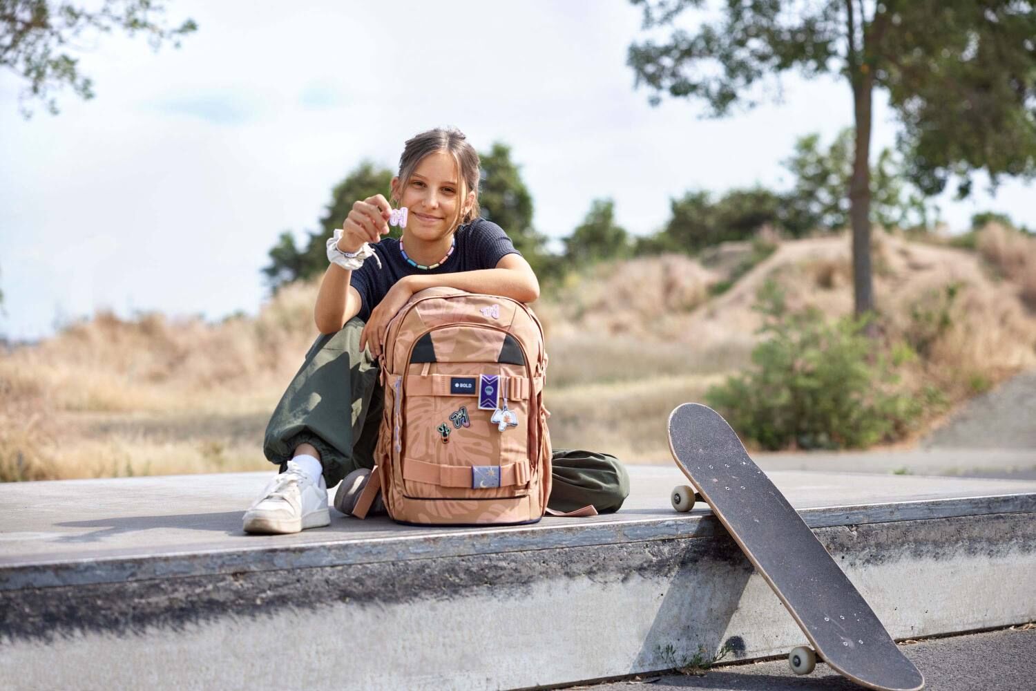 Lässig Schulrucksack BOLD Origin Leaves caramel