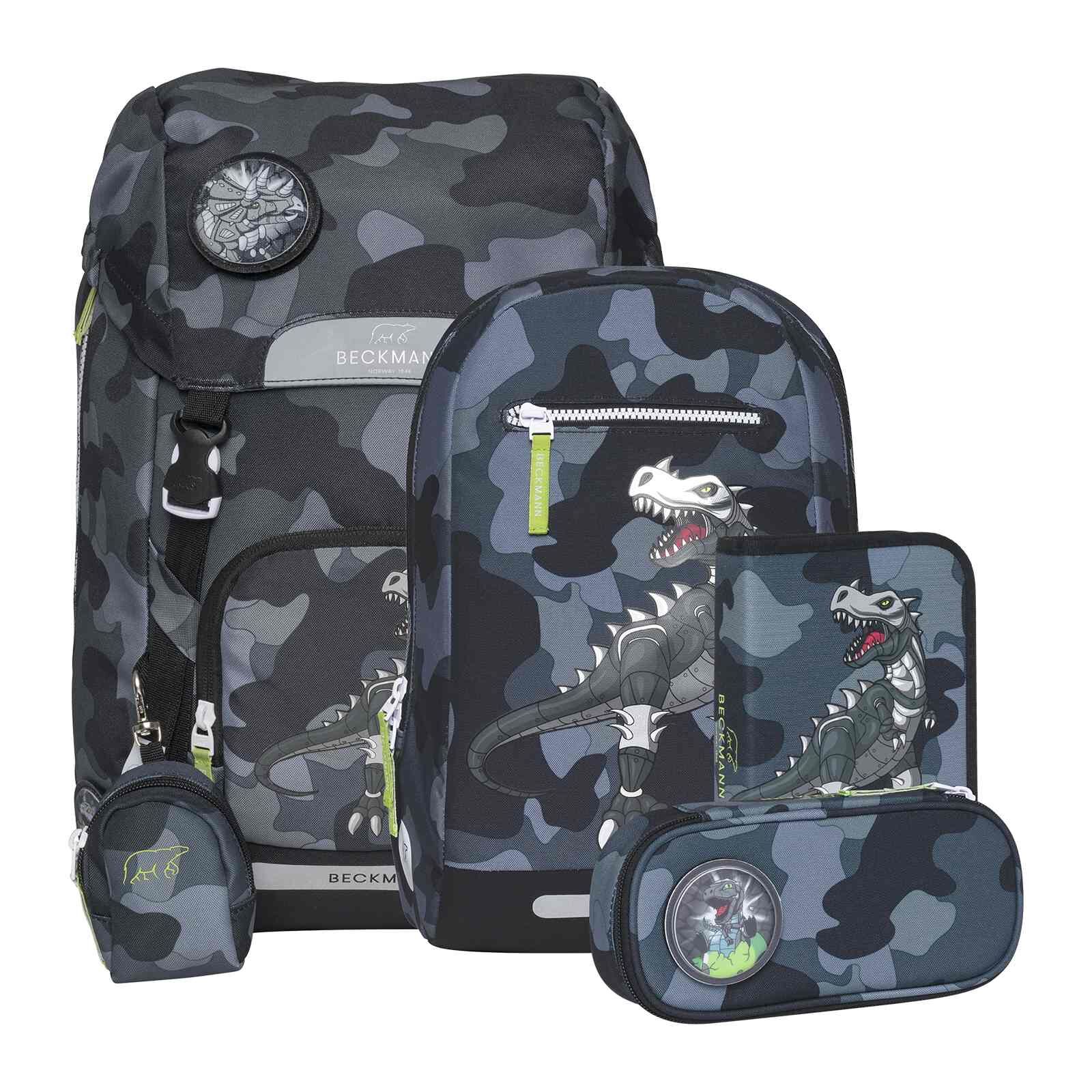 beckmann-schulranzen-schulrucksack-classic-maxi-camo-rex-black-set