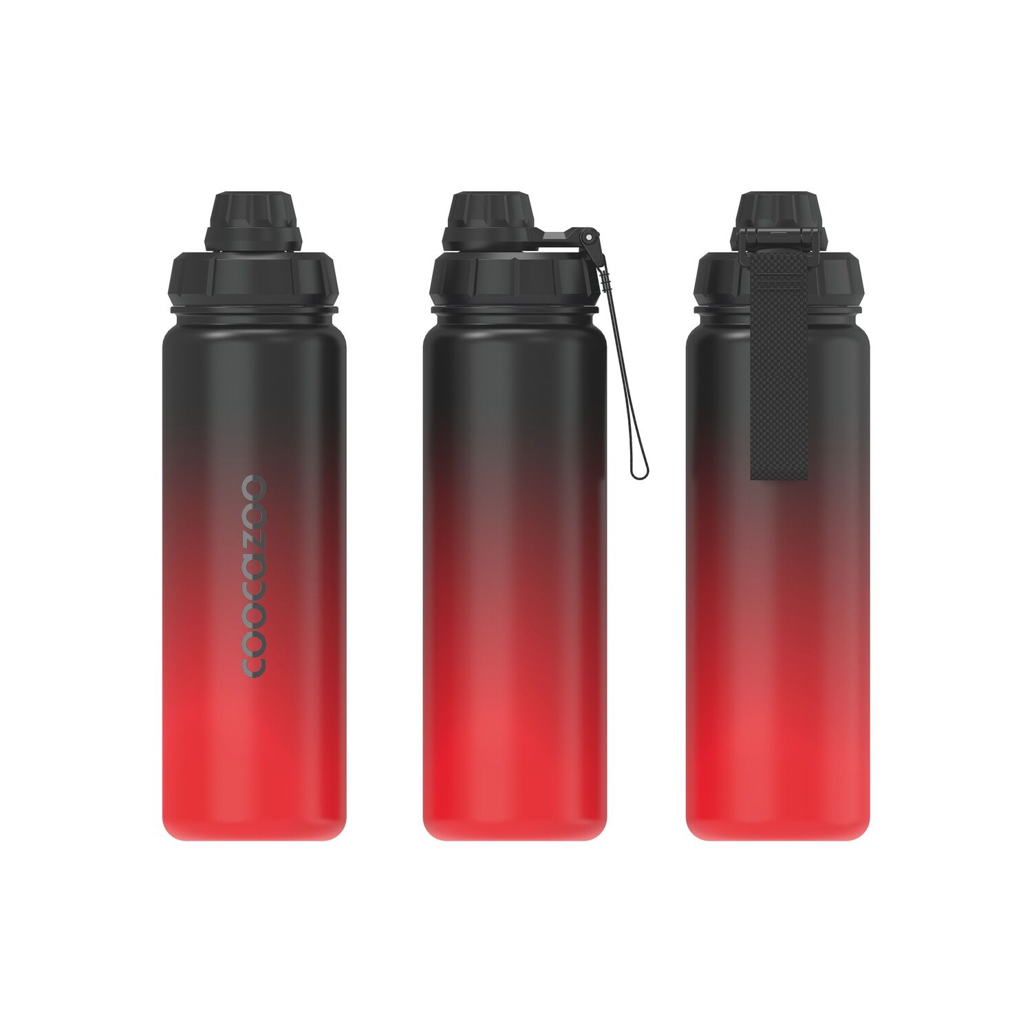 coocazoo Isolierte Edelstahl-Trinkflasche, Gradient Red