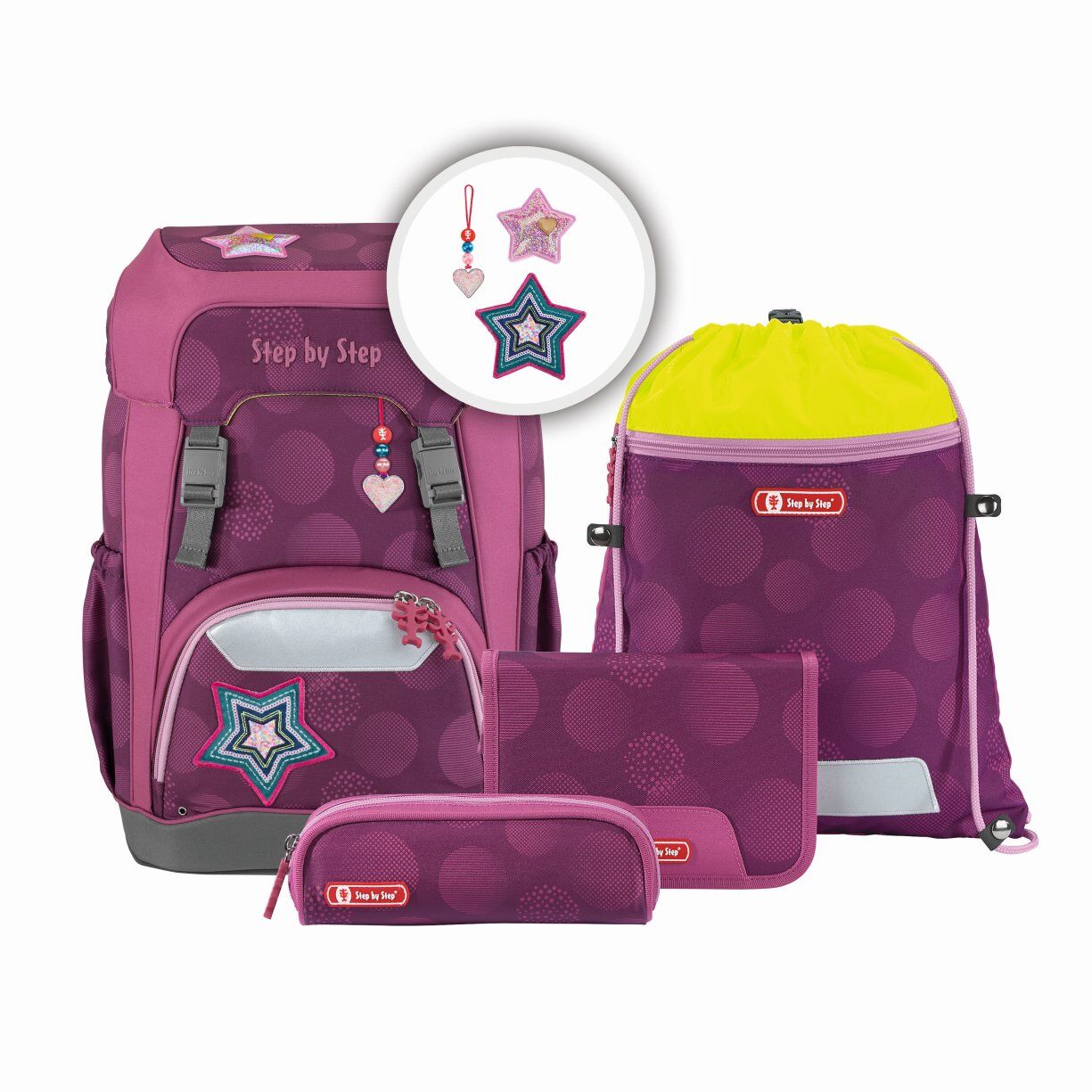 Step by Step GIANT Schulrucksack-Set "Glamour Star Astra", 5-teilig