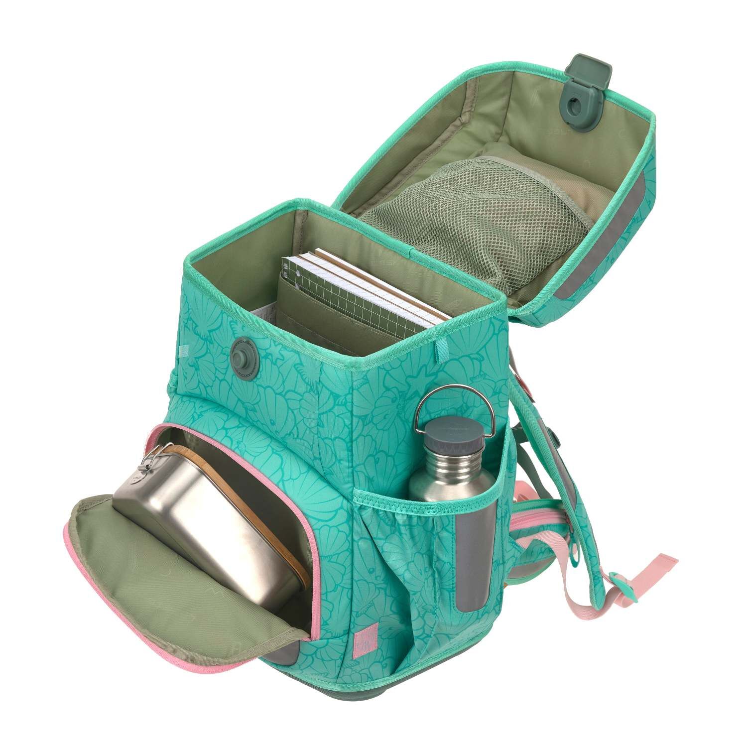 Lässig Schulranzen-Set Light, Unique Seashell turqouise