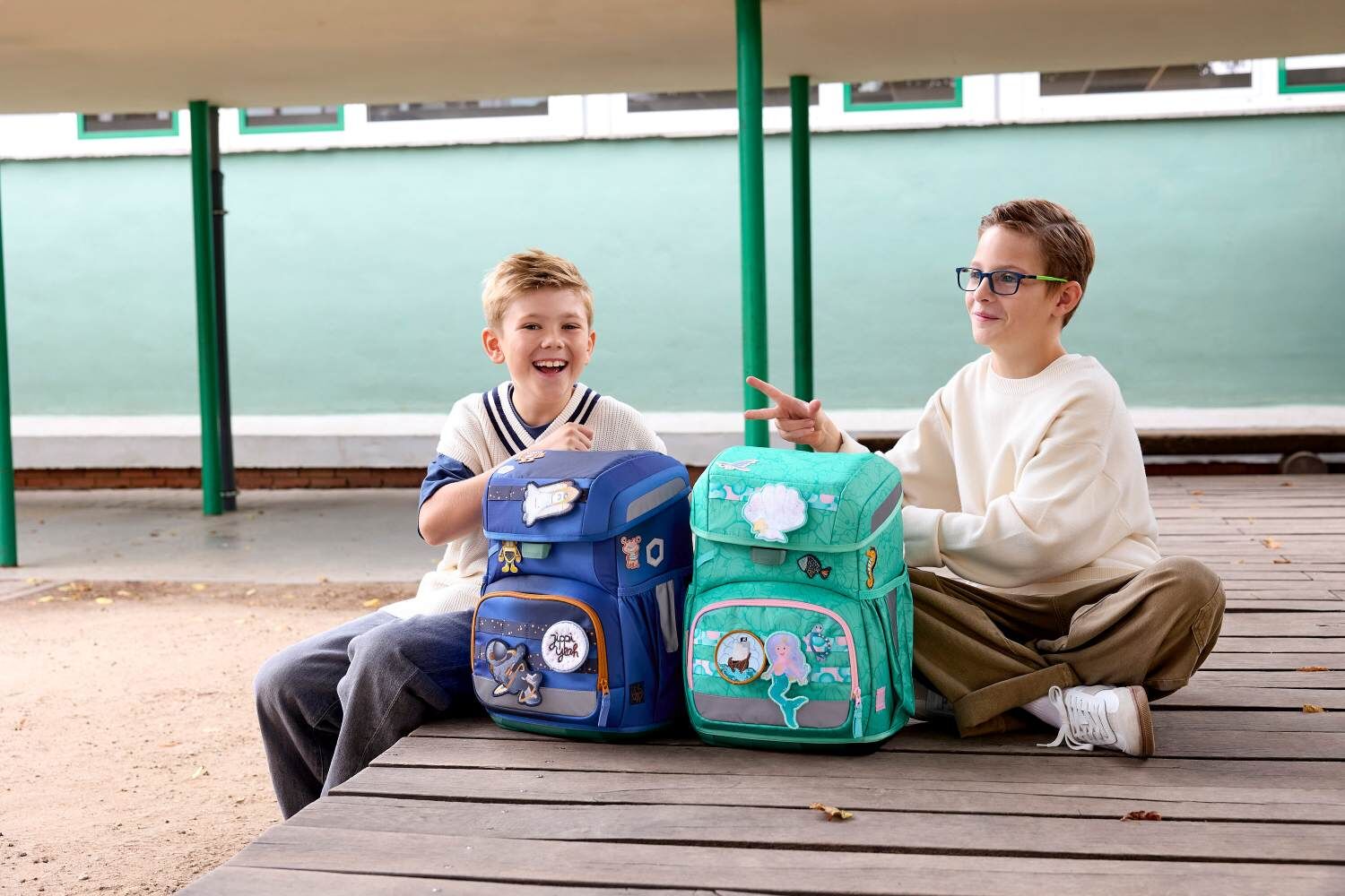 Lässig Schulranzen-Set Light, Unique Seashell turqouise