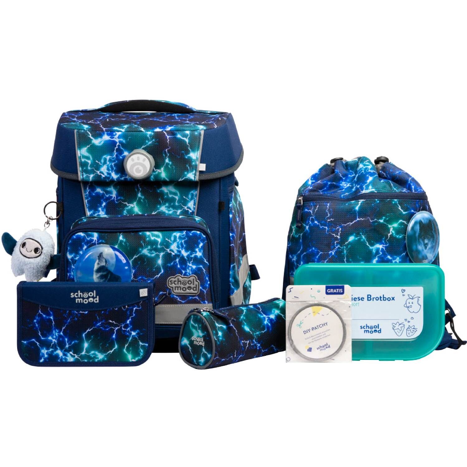 School Mood Champion Maxx Pro Felix (Wolf), 7-tlg. Schulranzenset