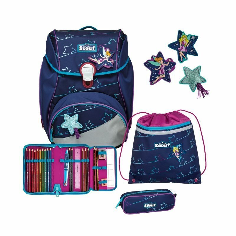 Scout Alpha Blue Star Schulranzen-Set 4-teilig