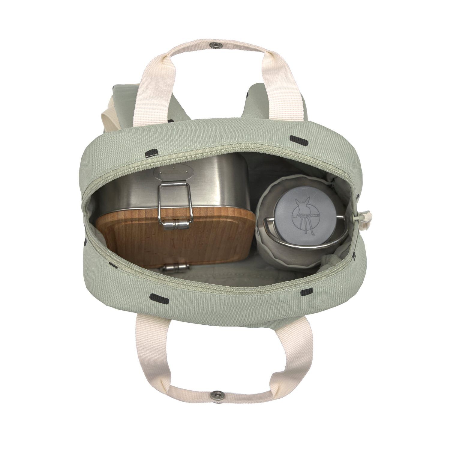 Lässig Kindergartenrucksack - Mini Square Happy Prints light olive