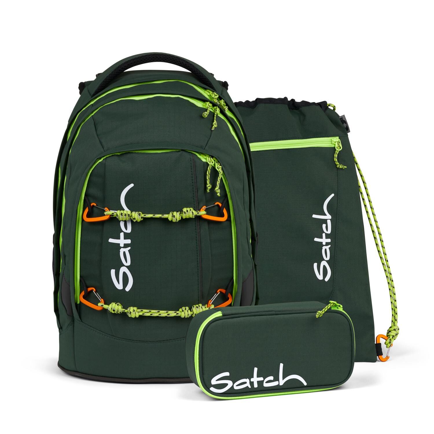 Satch pack Schulrucksack Set Green Explorer