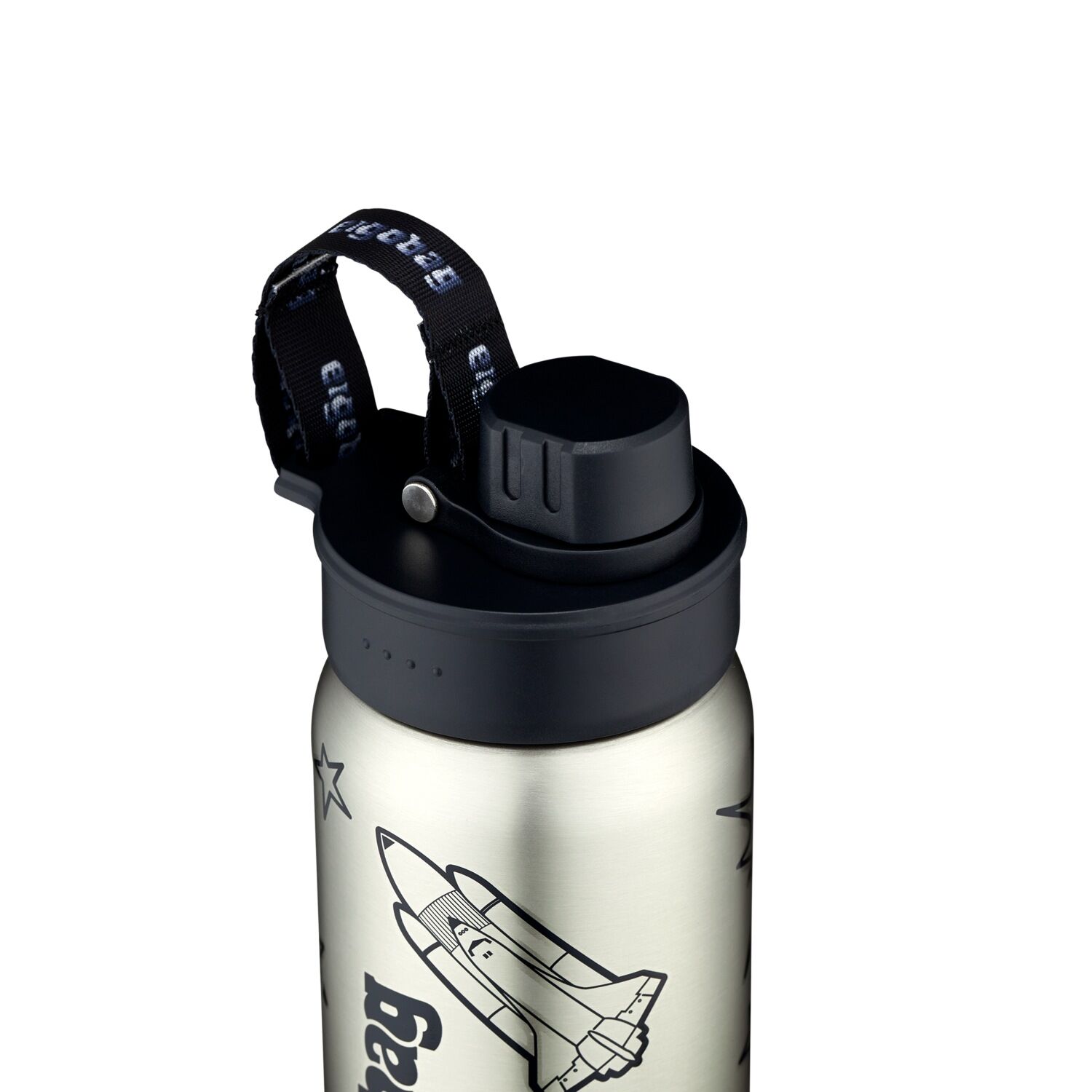 ergobag Edelstahl Trinkflasche Schwarz