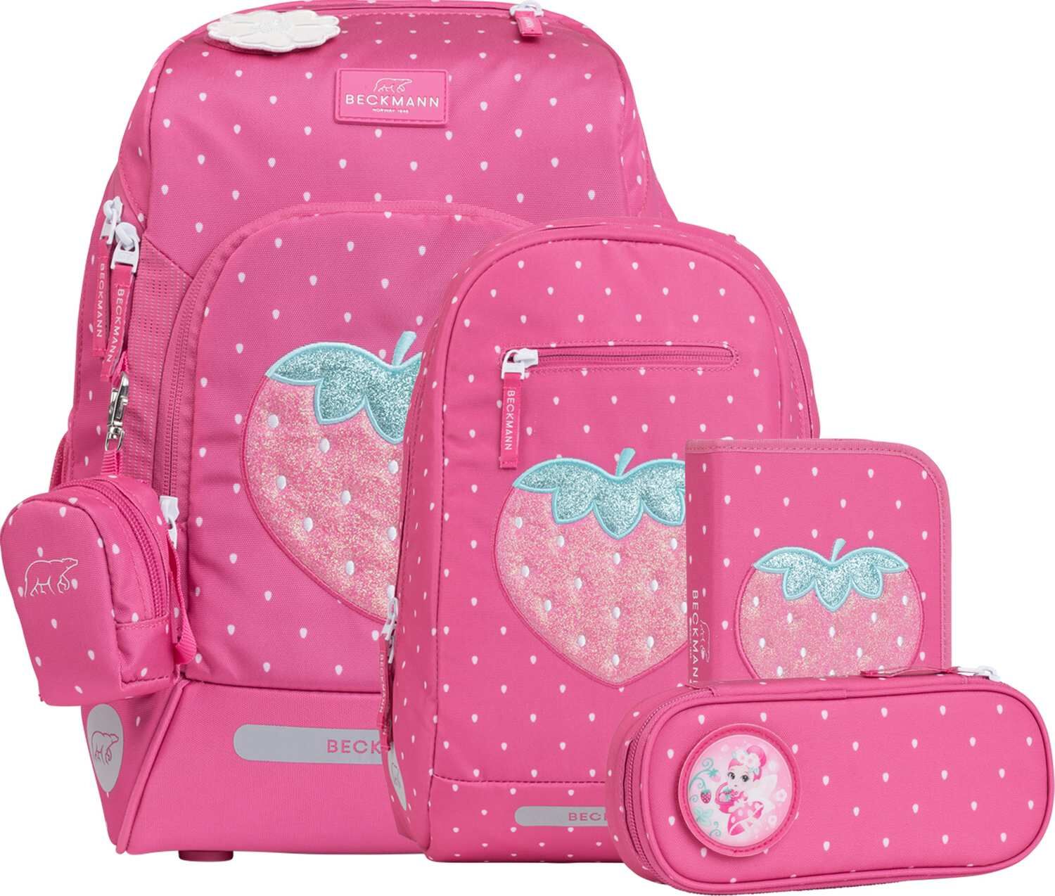Beckmann Schulranzenset Active Air FLX 6-teiliges Set Strawberry
