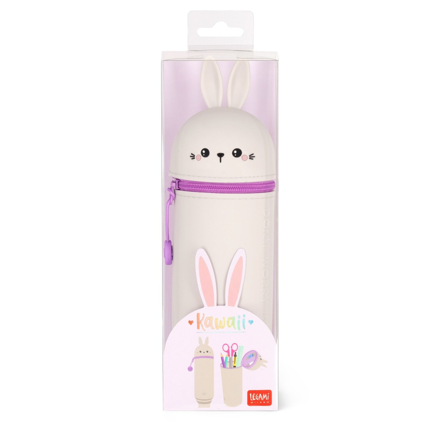 Legami 2-IN-1 Silikon Federmäppchen - KAWAII - BUNNY
