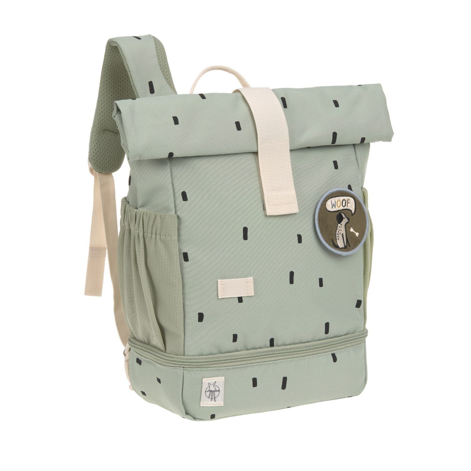 Lässig Kinderrucksack - Mini Rolltop Backpack Happy Prints light olive