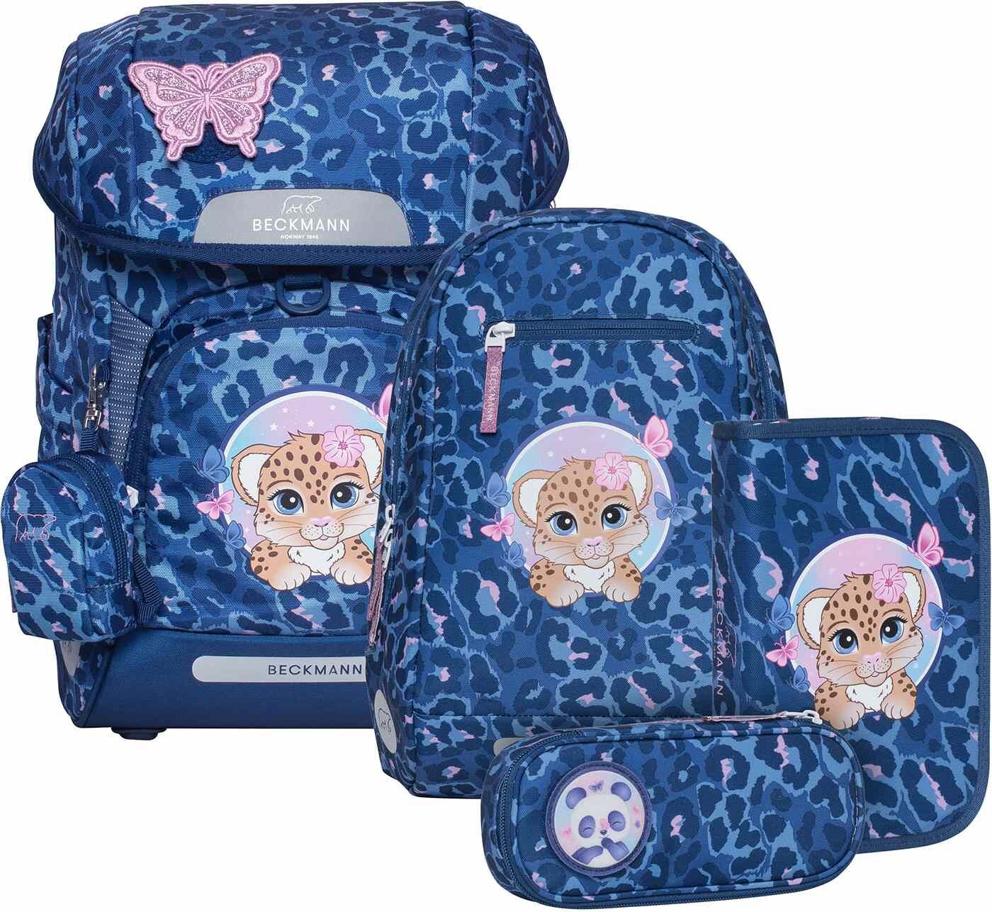 Beckmann Schulranzenset Plus Air - 6-tlg. Set Cheeta