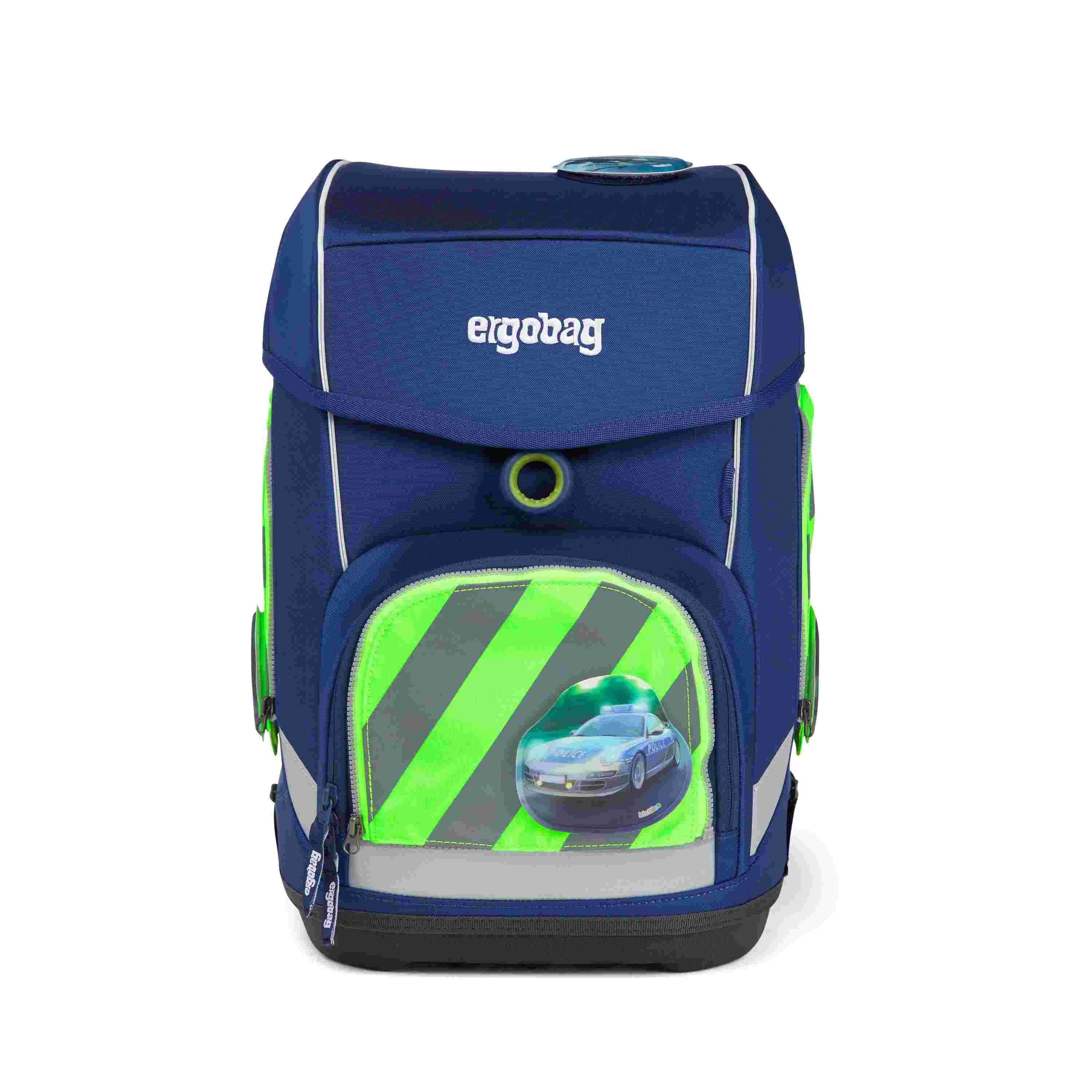 ergobag Fluo-Zip Set mit Reflektorstreifen Grün