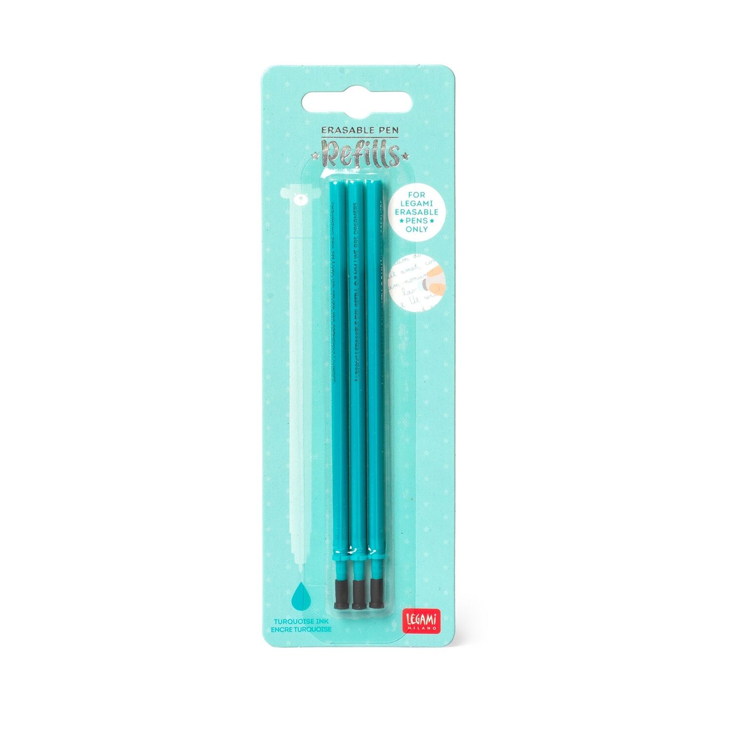 Legami Ersatzmine 3x für löschbaren Gelstift - TURQUOISE
