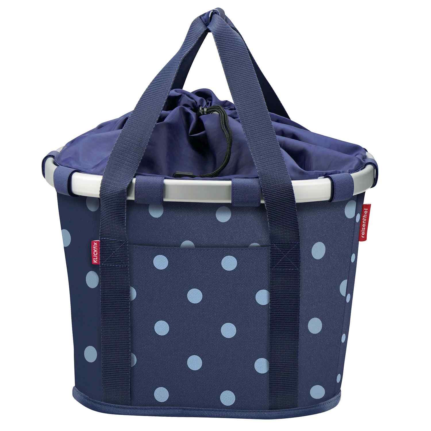 KLICKfix Fahrradkorb BIKEBASKET MIXED DOTS BLUE