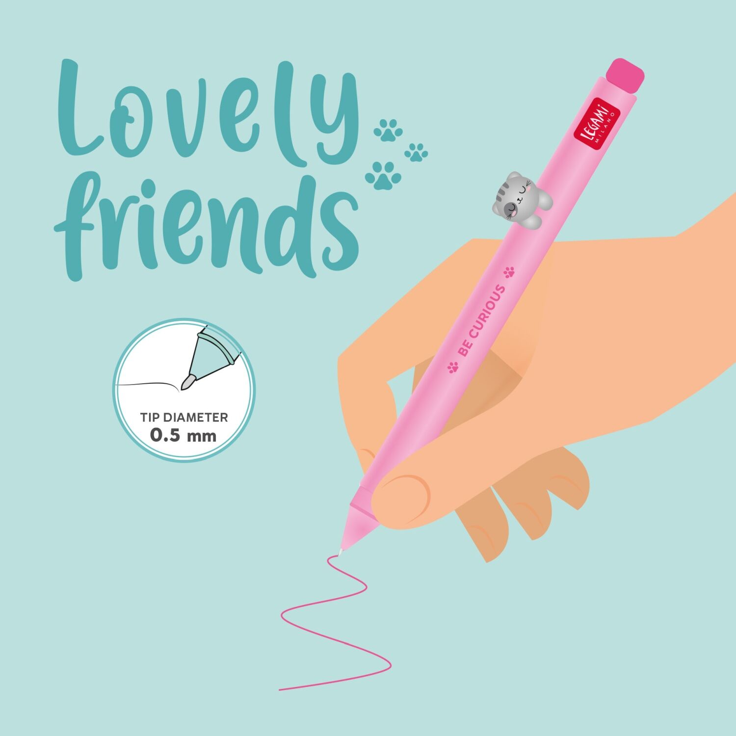 Legami Gelstift mit Tierdeko - LOVELY FRIENDS - KITTY