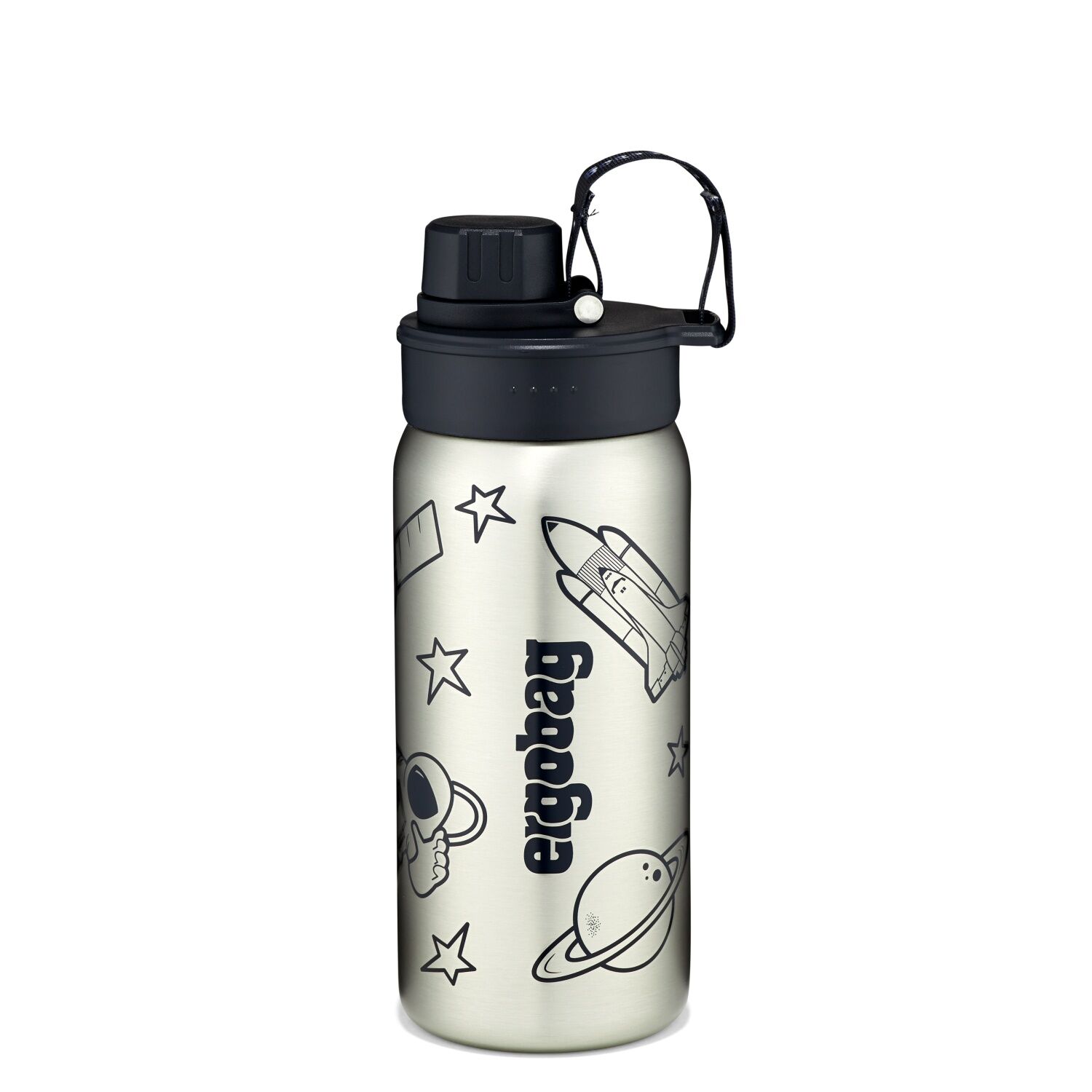 ergobag Edelstahl Trinkflasche Schwarz