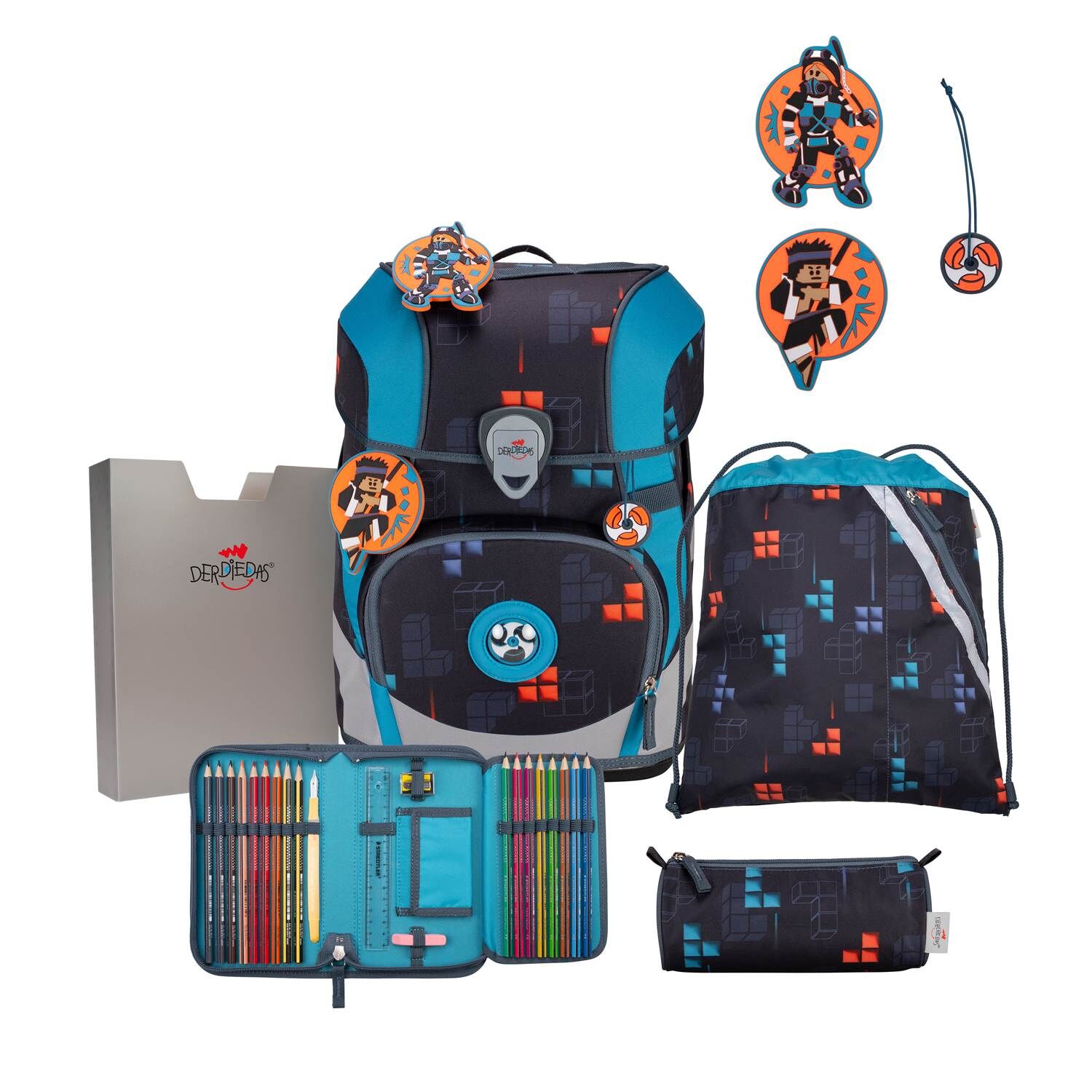 DerDieDas ErgoFlex Tiny Schulranzenset 5 teilig Ninja Fighter