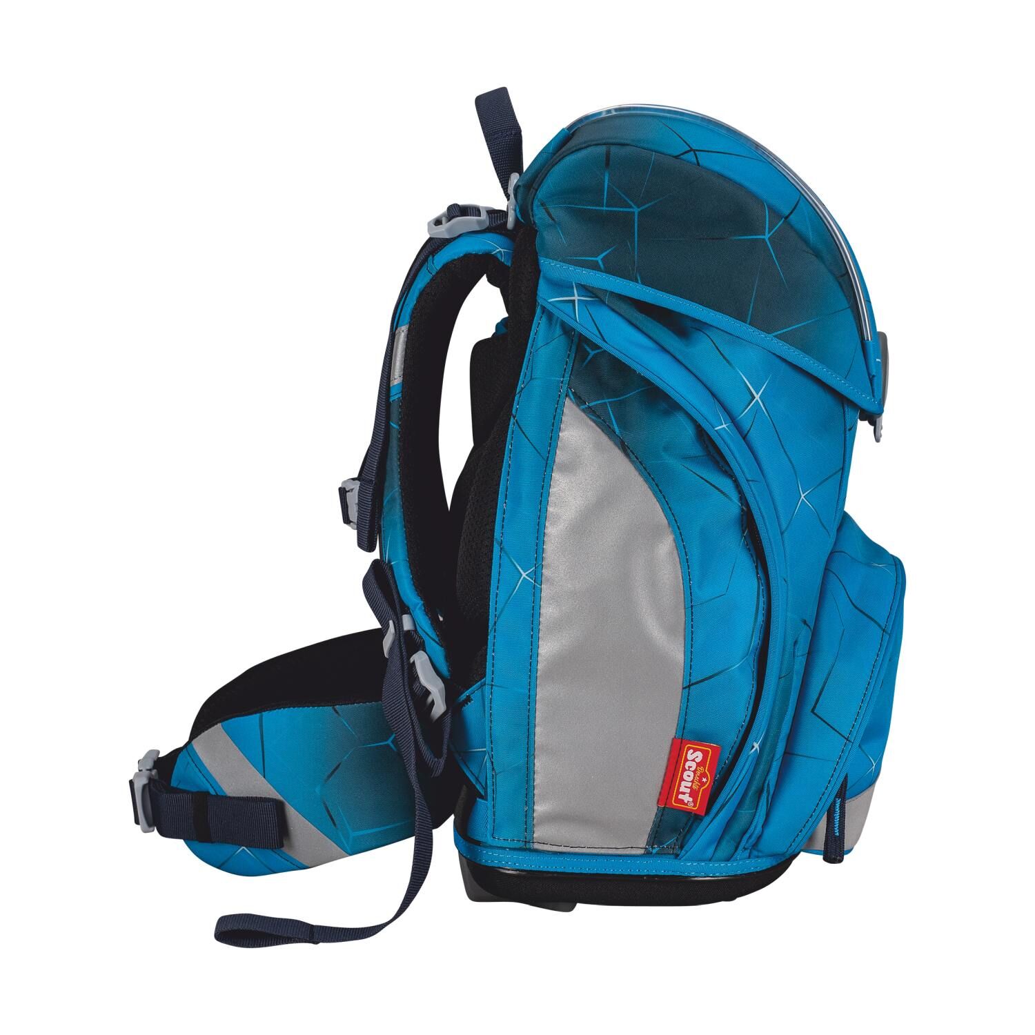 Scout Alpha Schulranzen-Set 4 teilig Exklusiv Safety Light Polar Blue