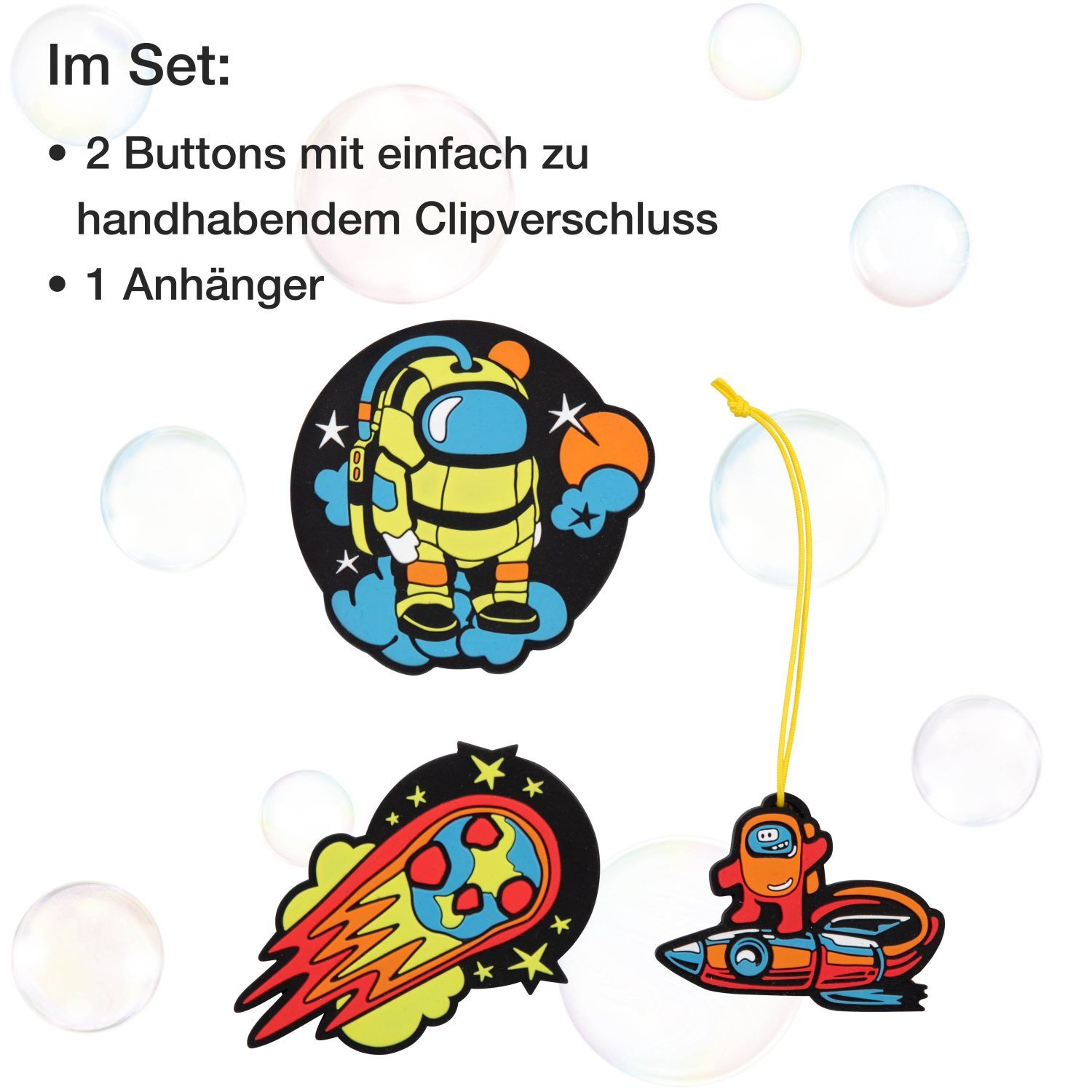 DerDieDas Wechselbuttons 3 teilig Crazy
