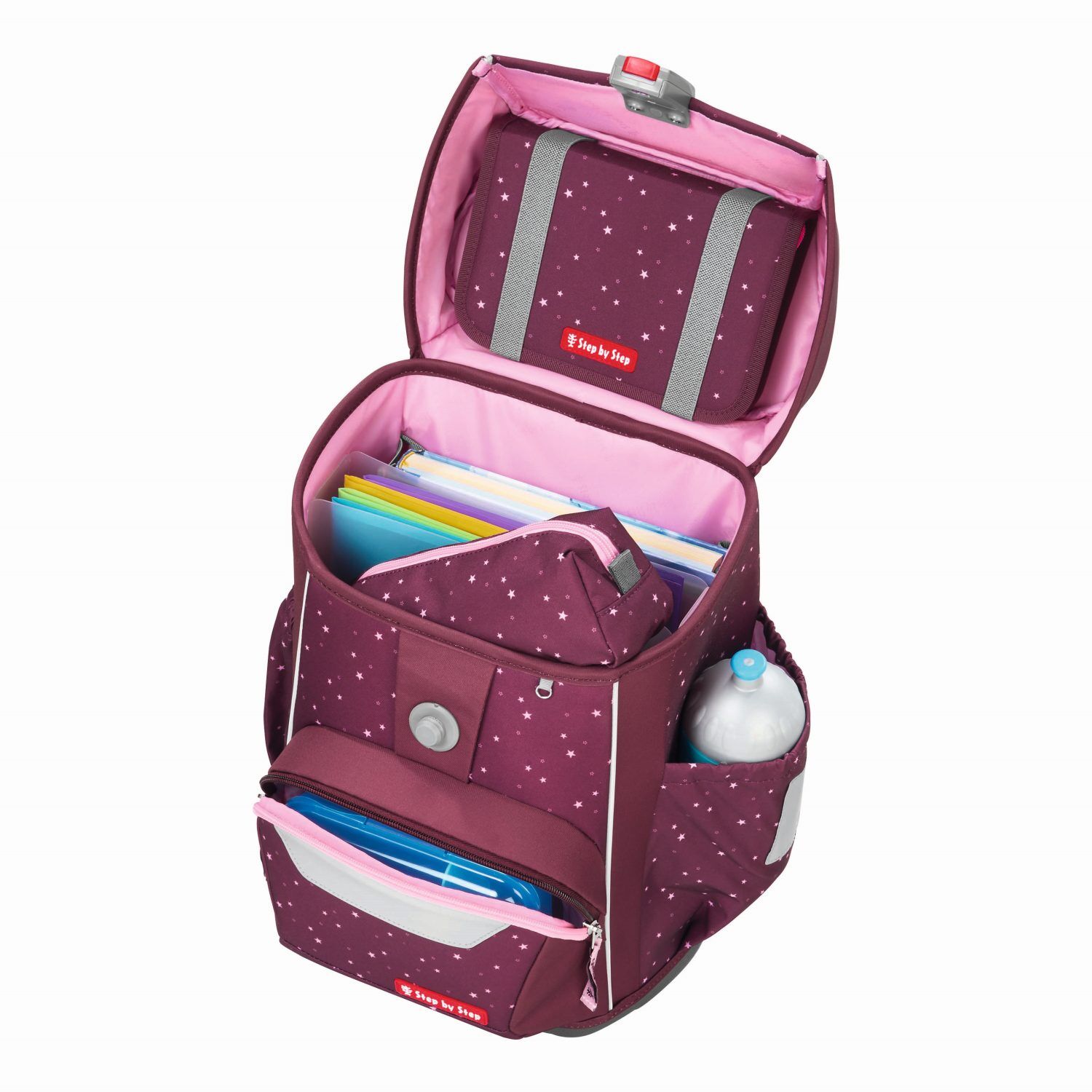 Step by Step BASIS Schulranzen-Set „Berry Stars“, 4-teilig