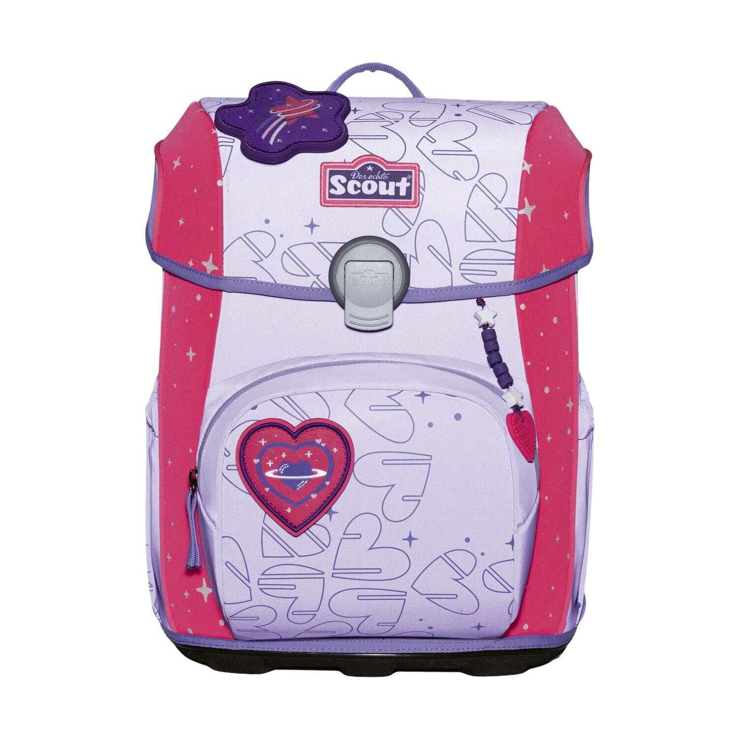 Scout Neo Schulranzen-Set 4 teilig Superflash Extreme Heartbeat