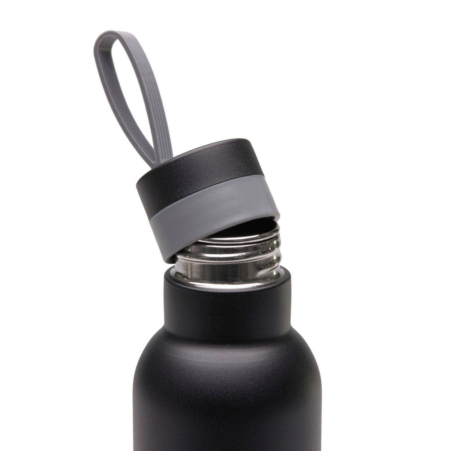 Lässig Trinkflasche Kinder - BOLD Edelstahl, black