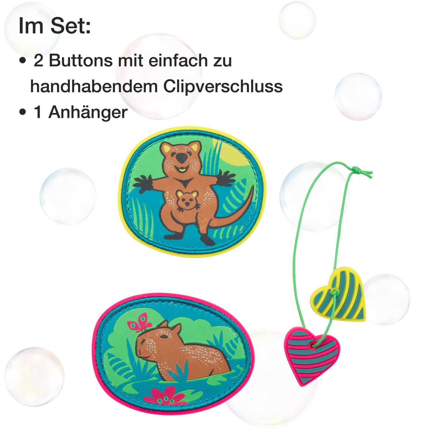 DerDieDas Wechselbuttons 3 teilig Paradise