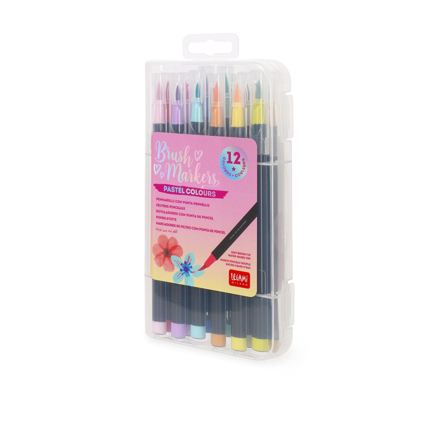 Legami Pinselstifte 12er Set - BRUSH MARKERS - PASTEL COLOURS