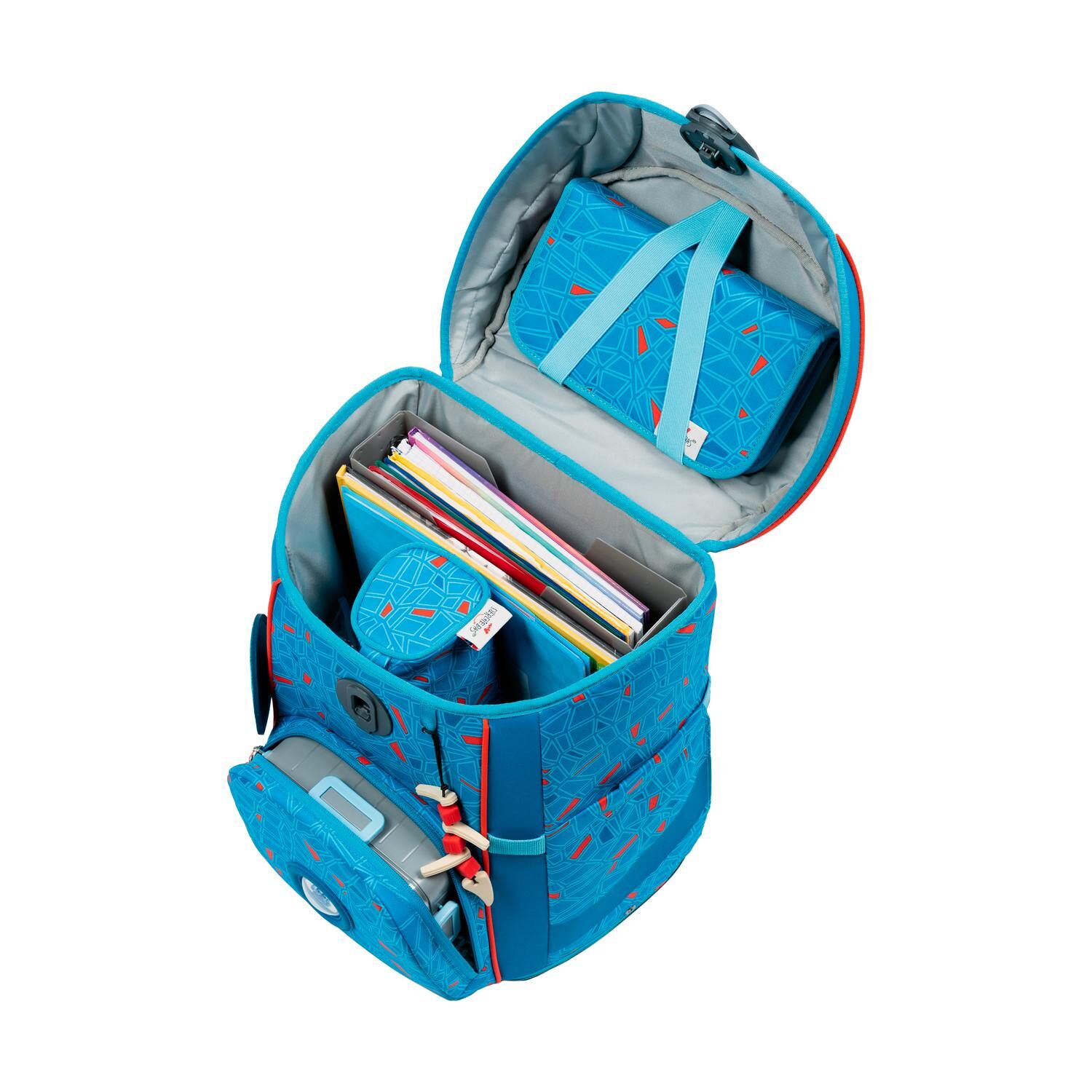 DerDieDas ErgoFlex Easy Superflash Blue Ice Schulranzenset 5-teilig