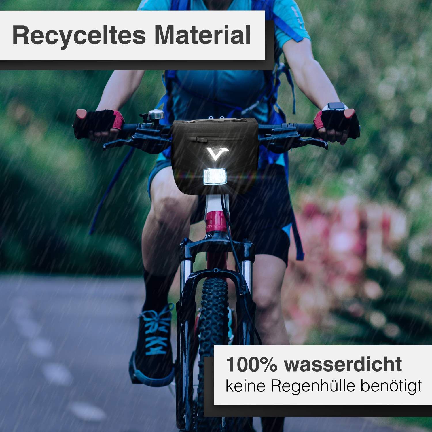 Valkental Front Pack Fahrradtasche - Schwarz