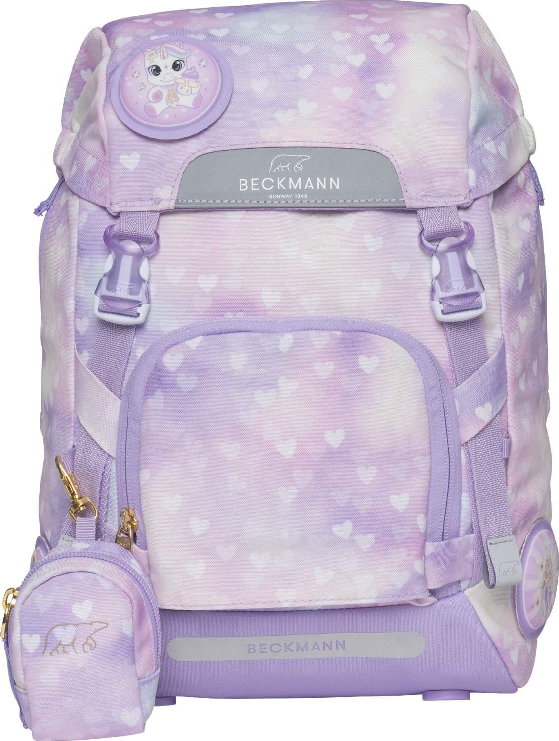 Beckmann Schulranzenset Classic 22 - 6-Tlg. Set Unicorn Princess Purple