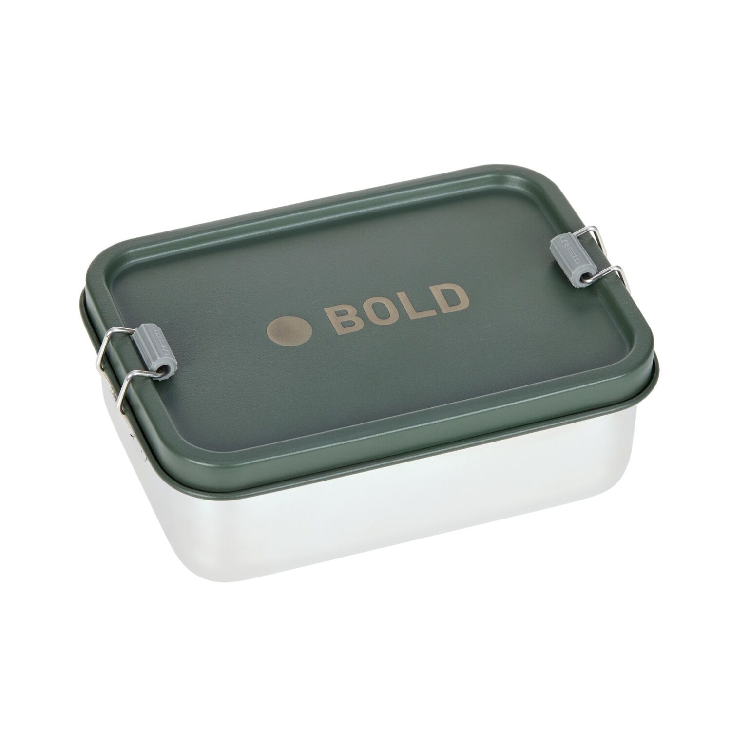 Lässig Brotdose Kinder - Edelstahl Lunchbox BOLD, dark olive