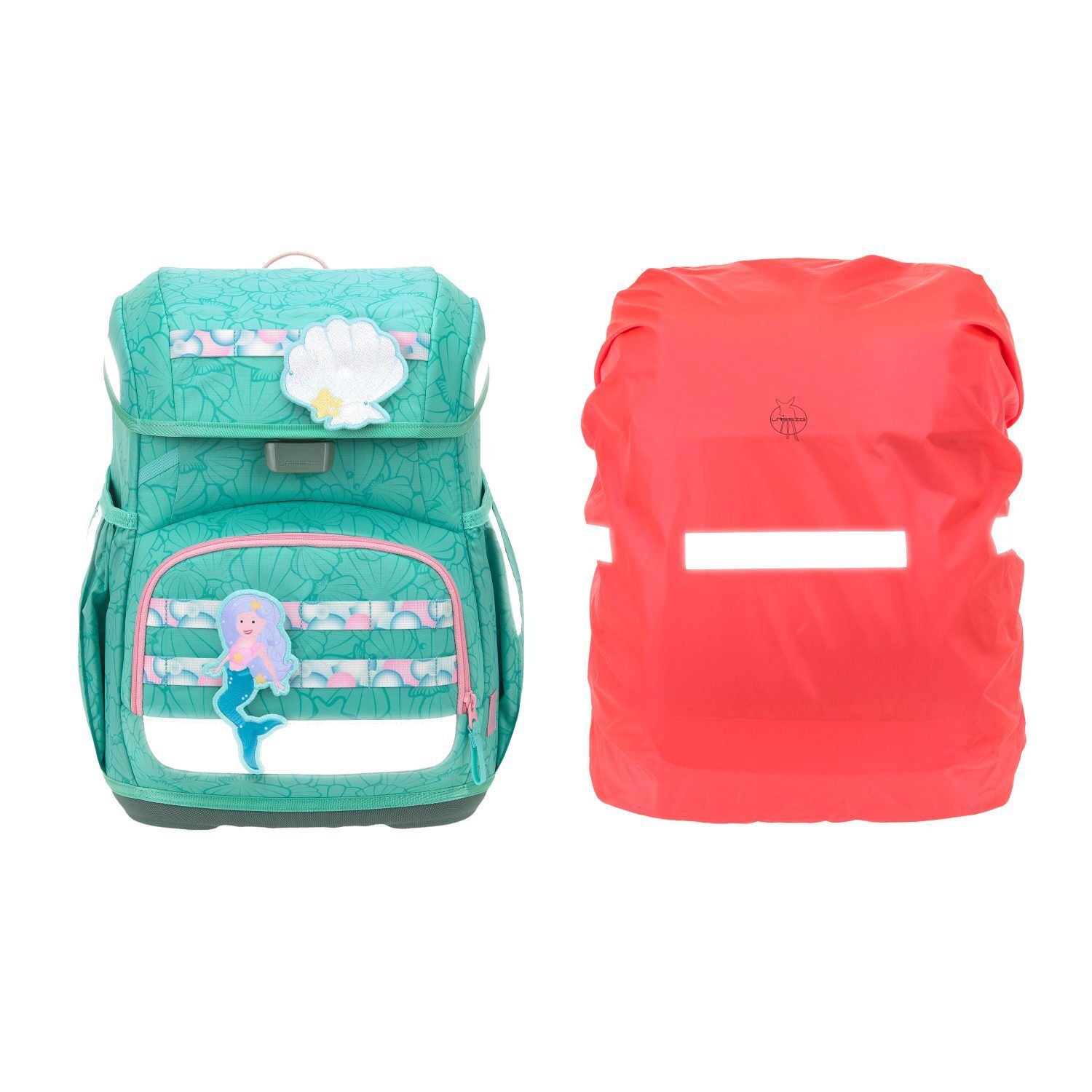 Lässig Schulranzen-Set Light, Unique Seashell turqouise